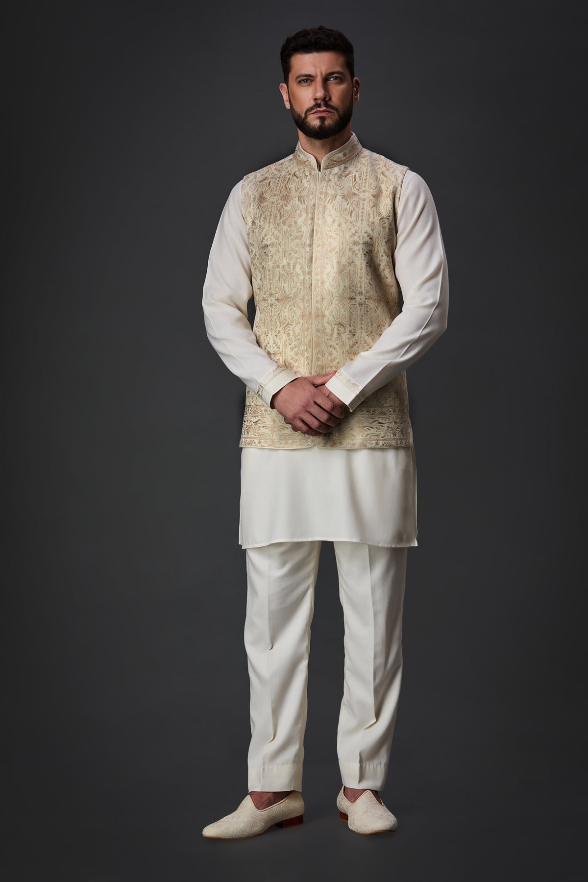 Cream Paschmina Bundi Set