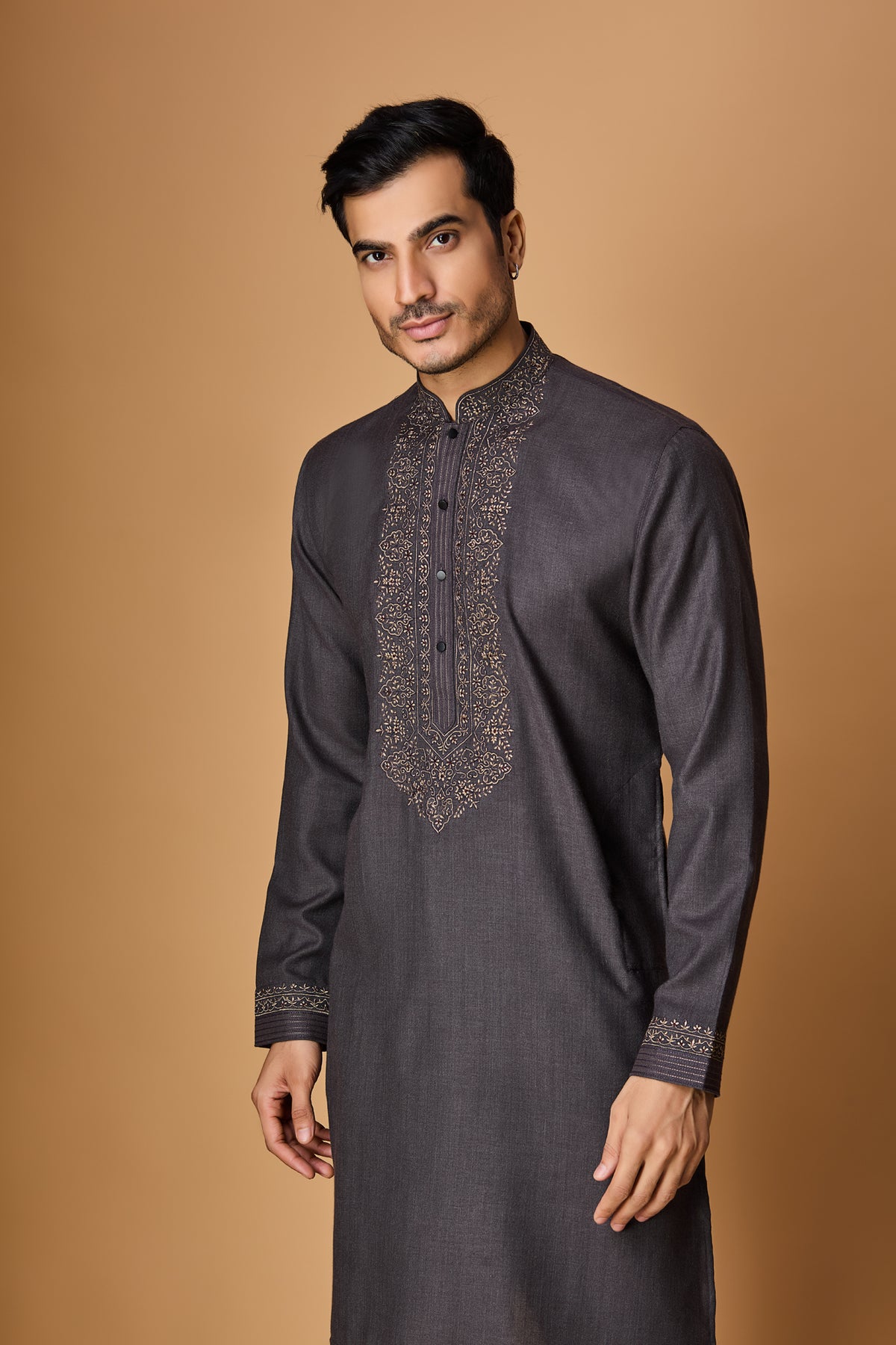 Grey Paschmina Kurta Set