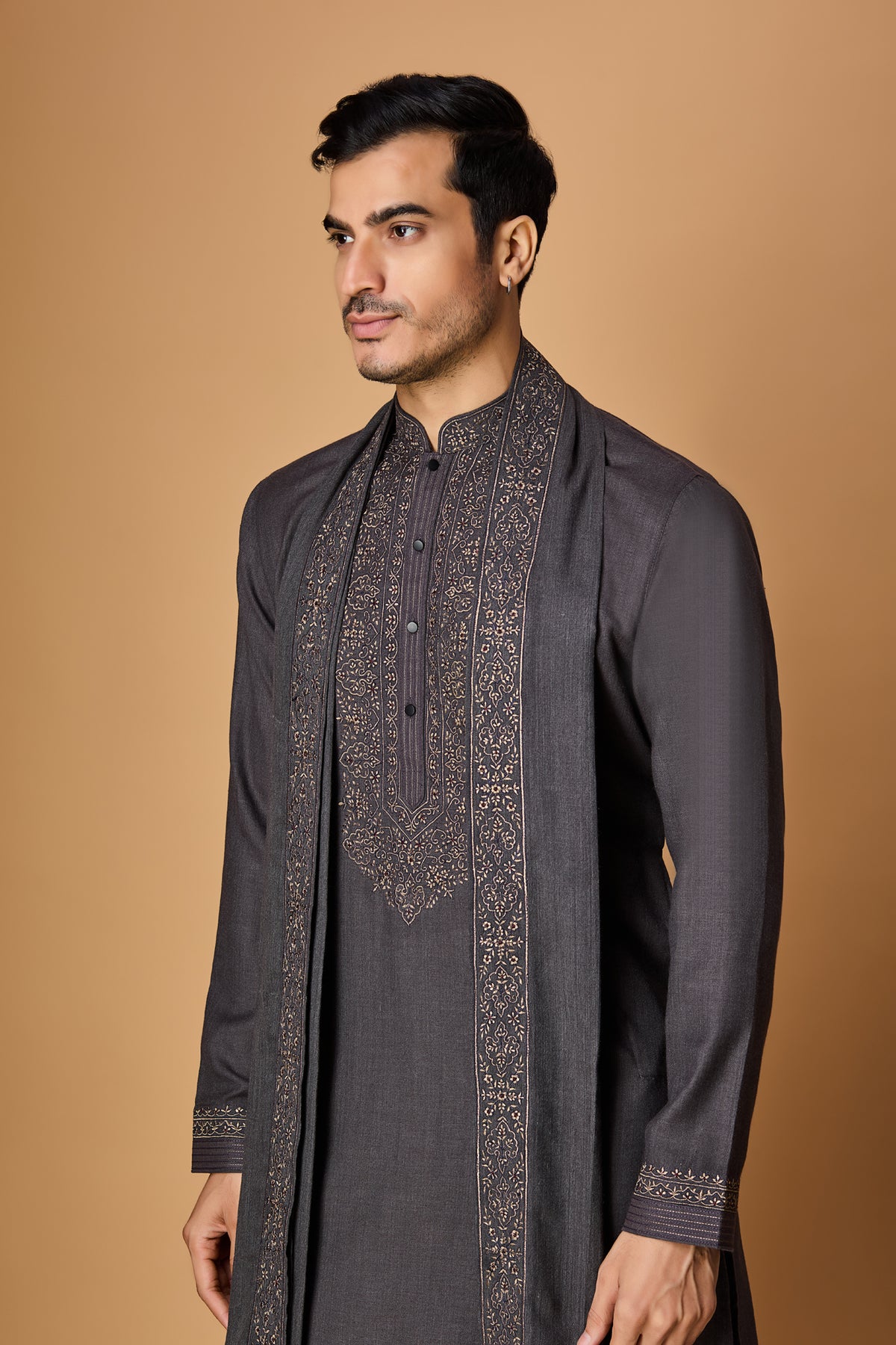 Grey Paschmina Kurta Set