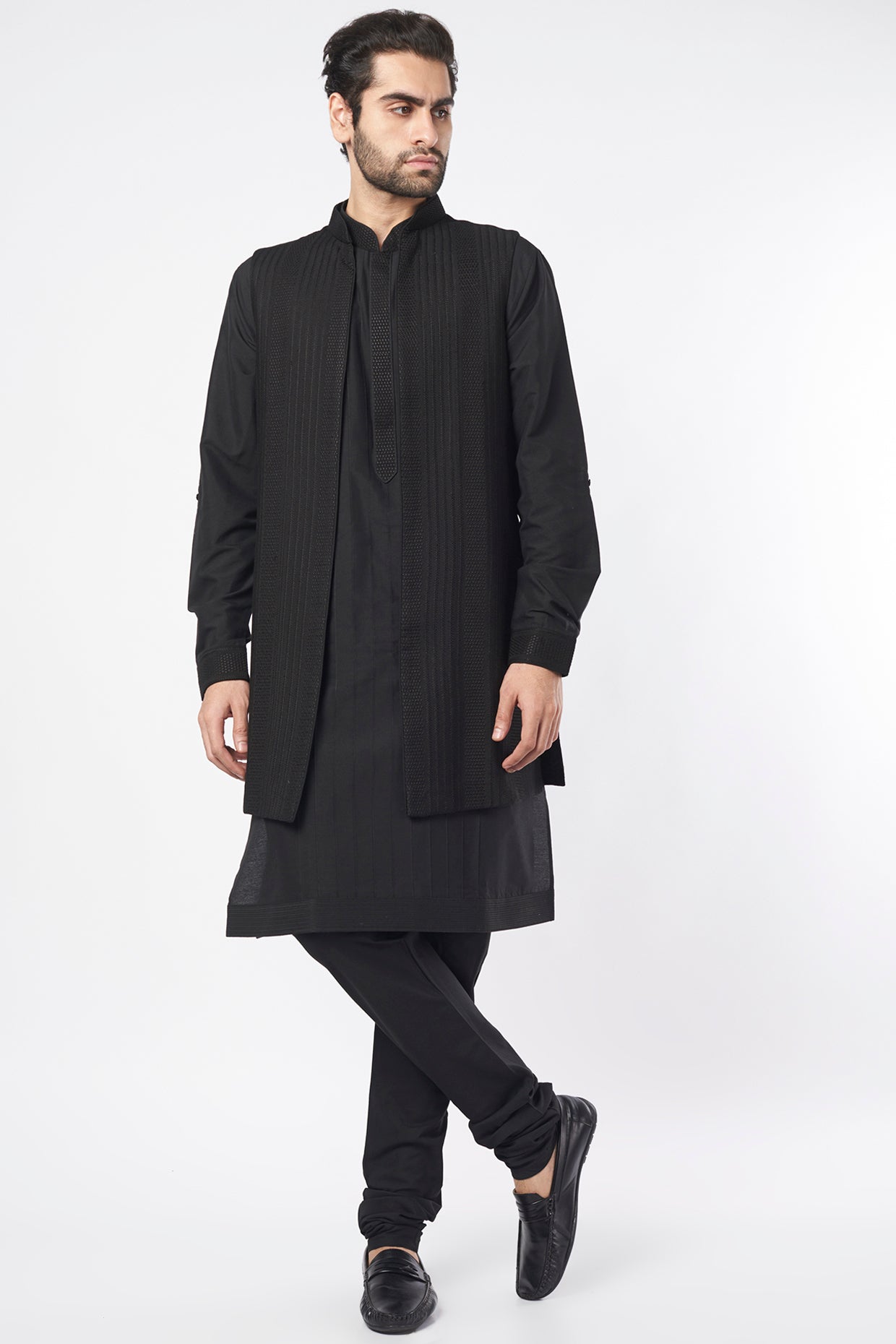 Black Silk Bundi Set