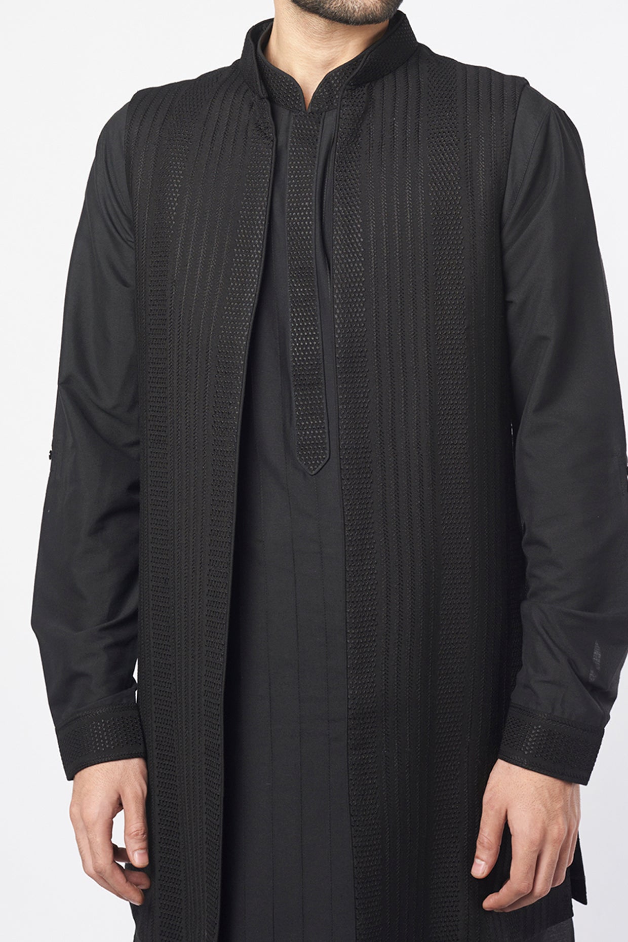 Black Silk Bundi Set