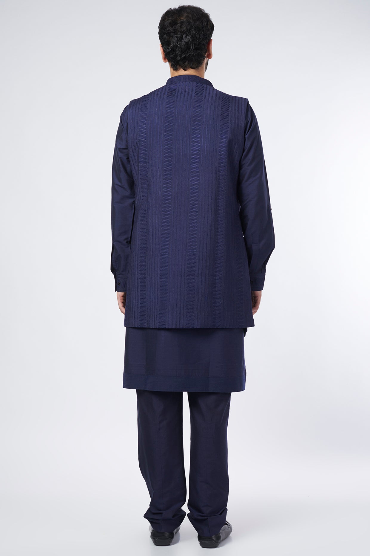 Cobalt Blue Silk Bundi Set