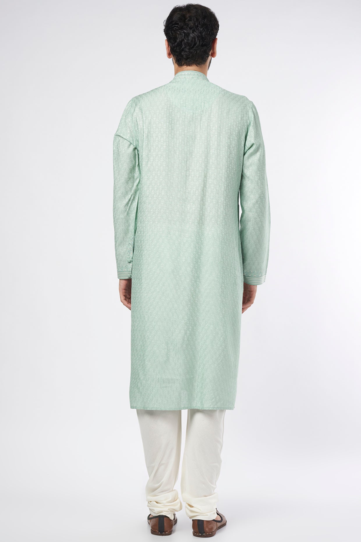 Mint Green Silk Kurta Set