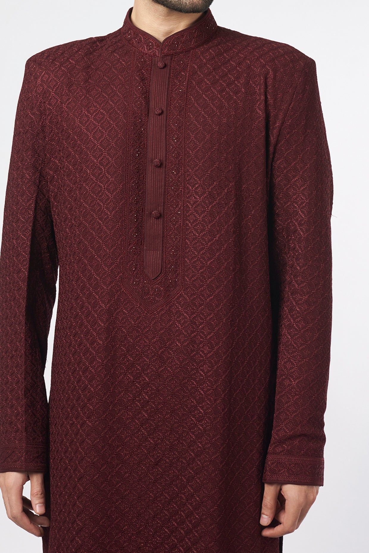 Wine Kurta Set