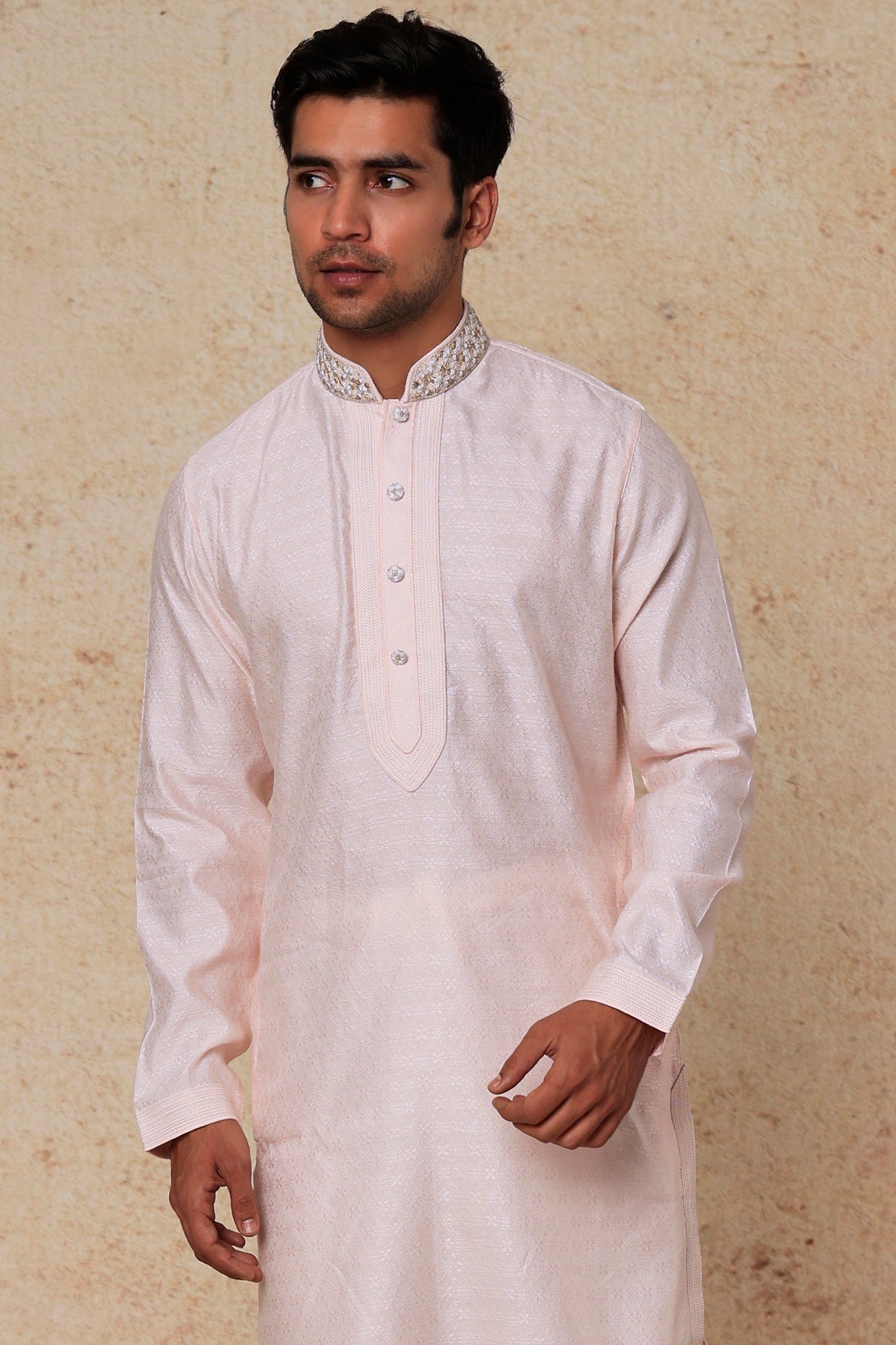 Blush Pink Hand Embroidered Kurta Set