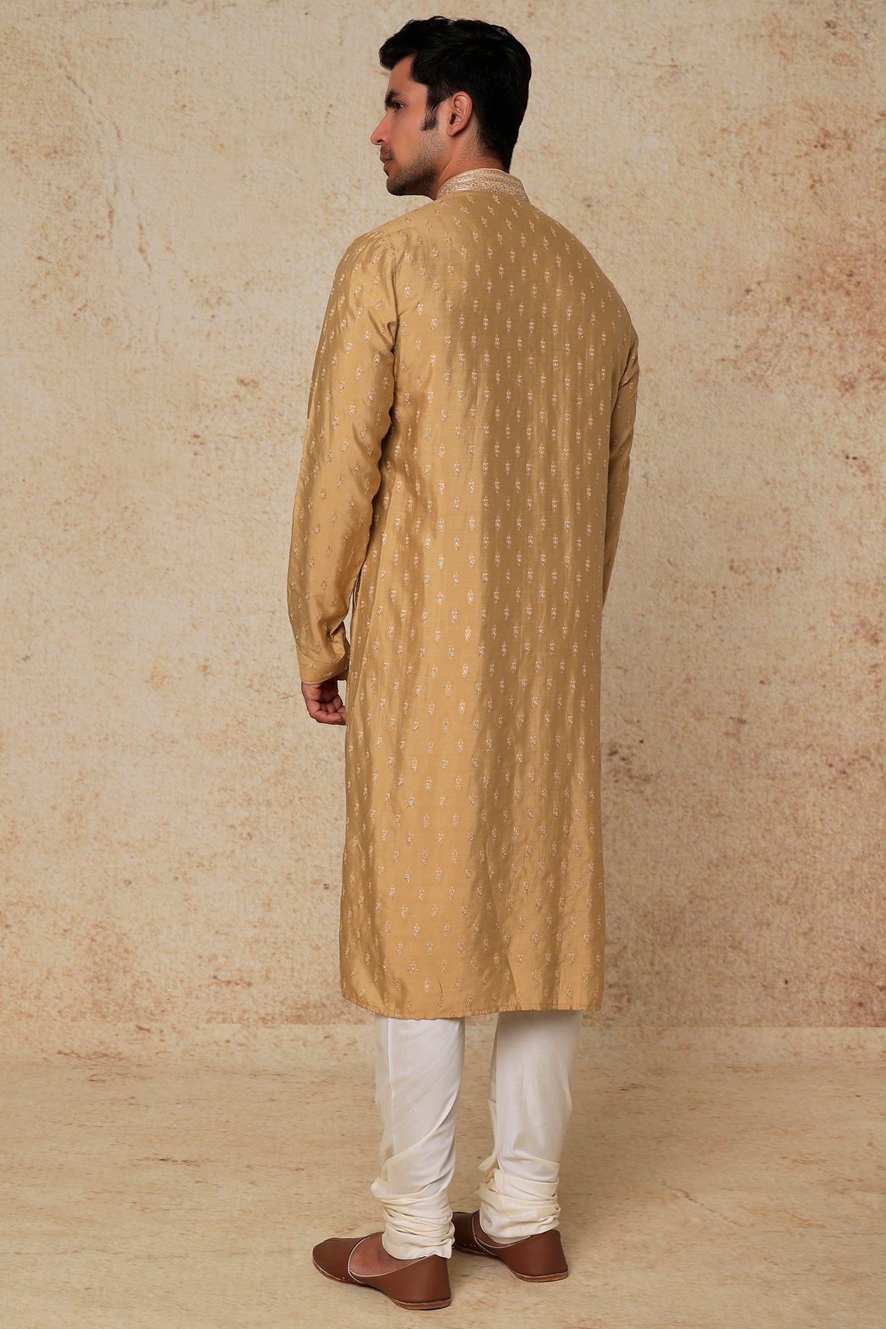 Gold Embroidered Kurta Set