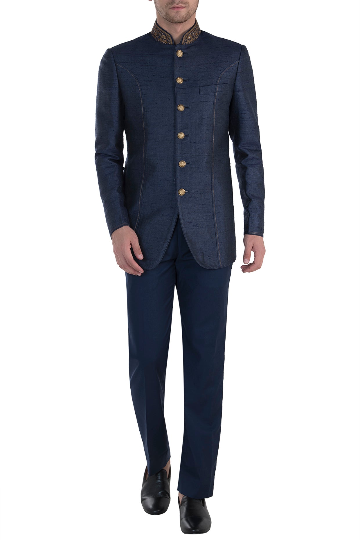 Blue Hand Embroidered Jodhpuri Jacket