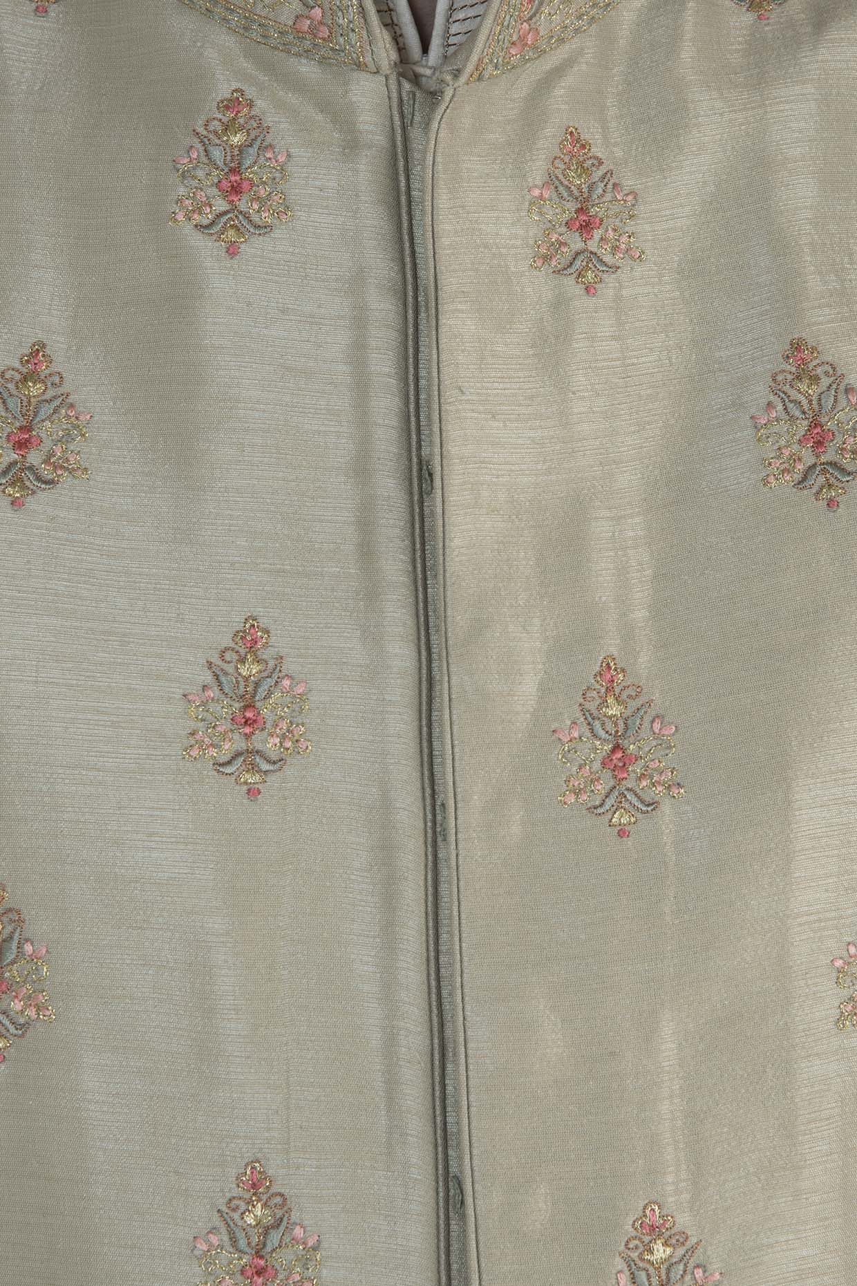 Mint Embroidered Waist Coat With Kurta And Pants