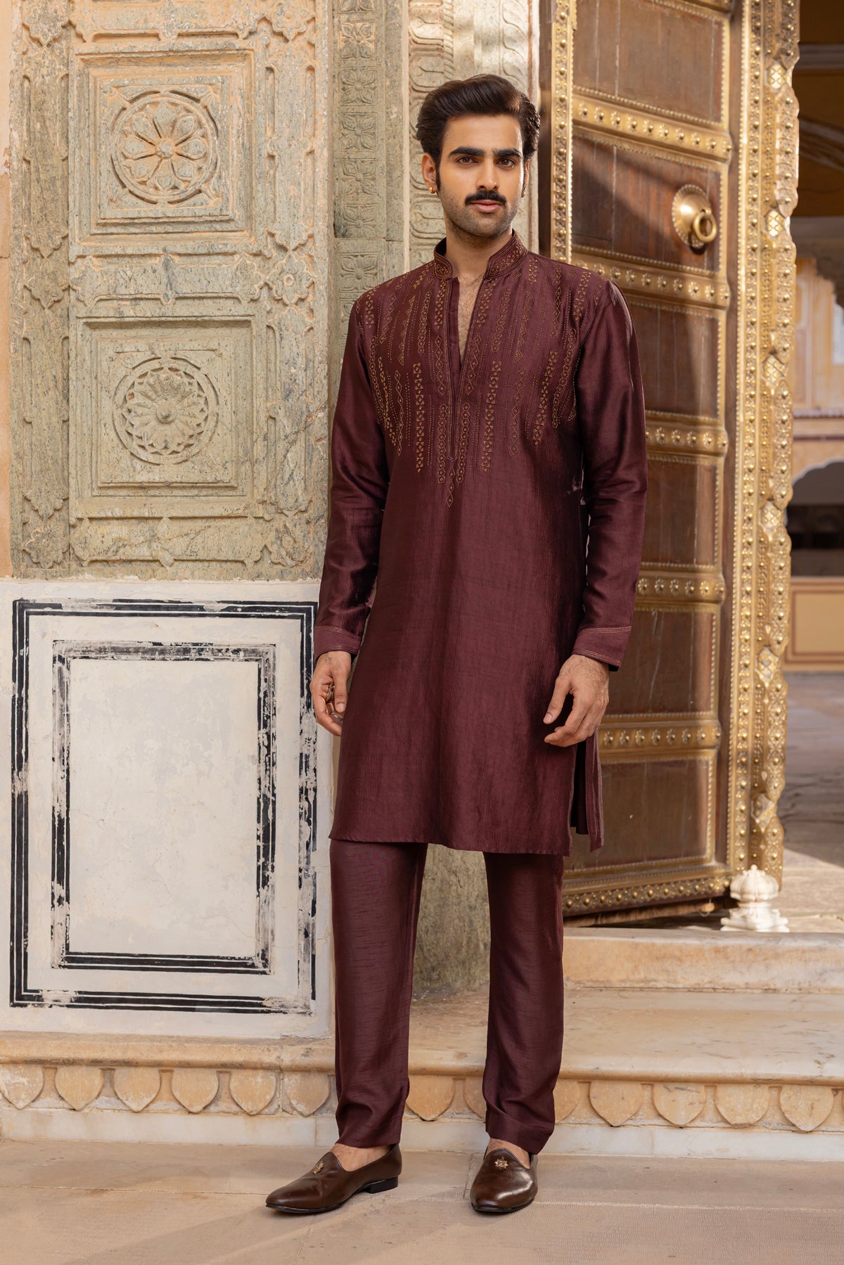 Marsala Brown Kurta Set