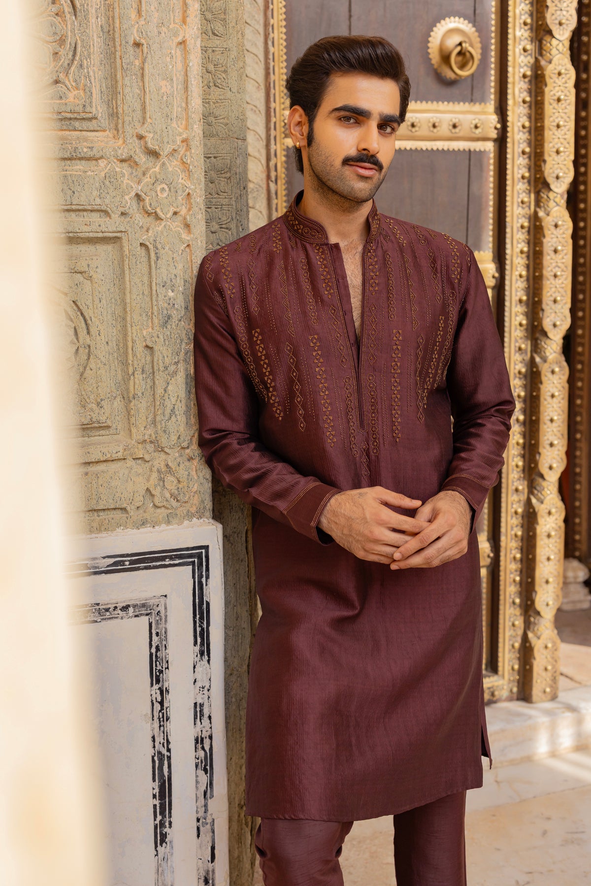 Marsala Brown Kurta Set