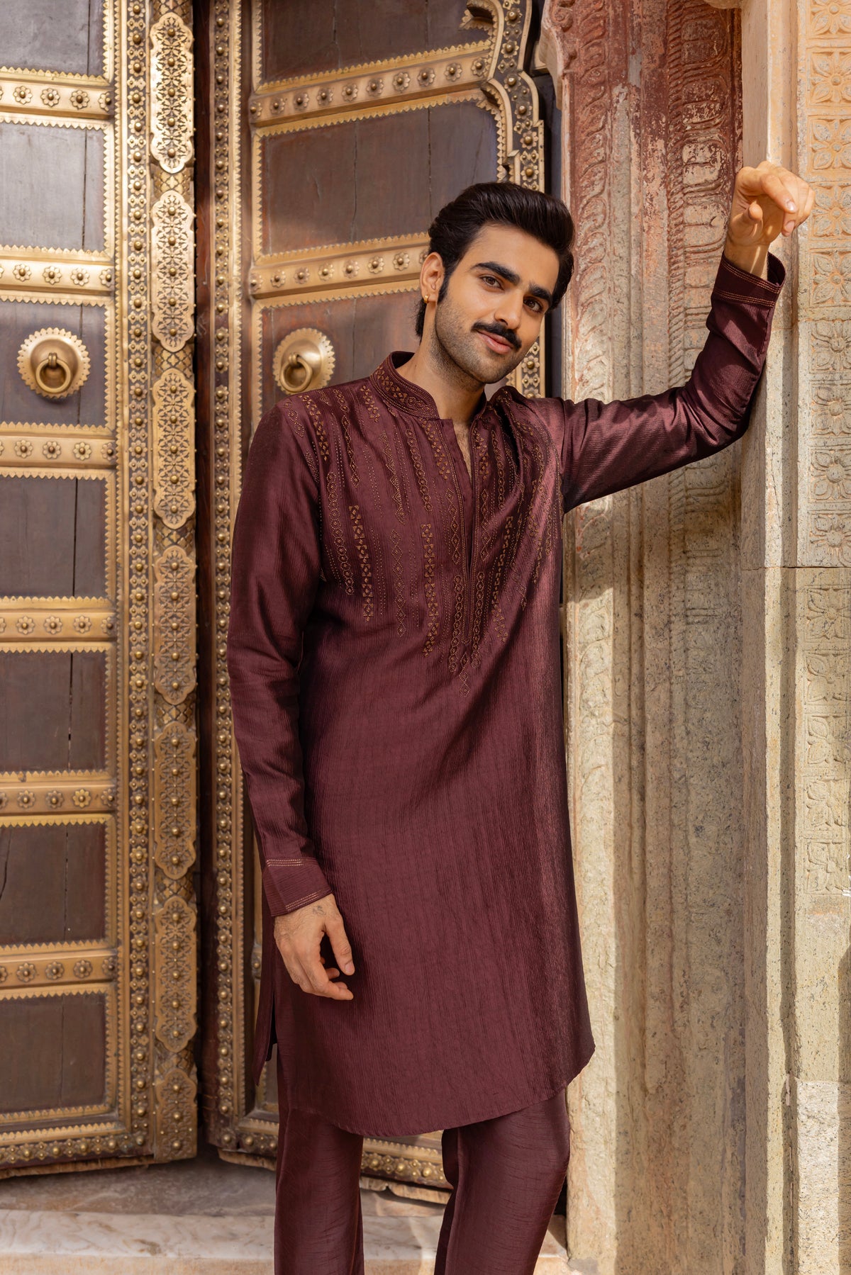 Marsala Brown Kurta Set