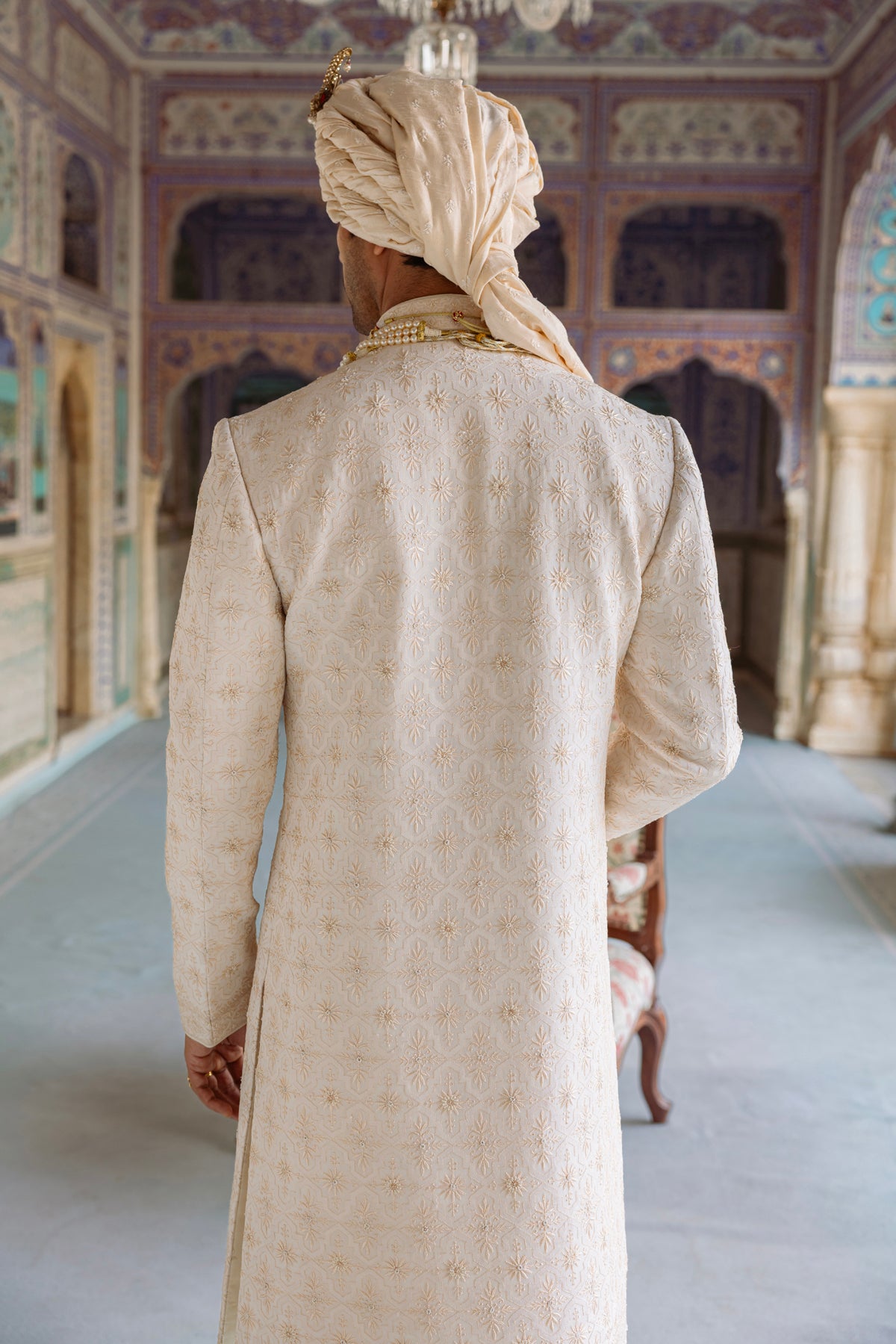 Cream Sherwani Set