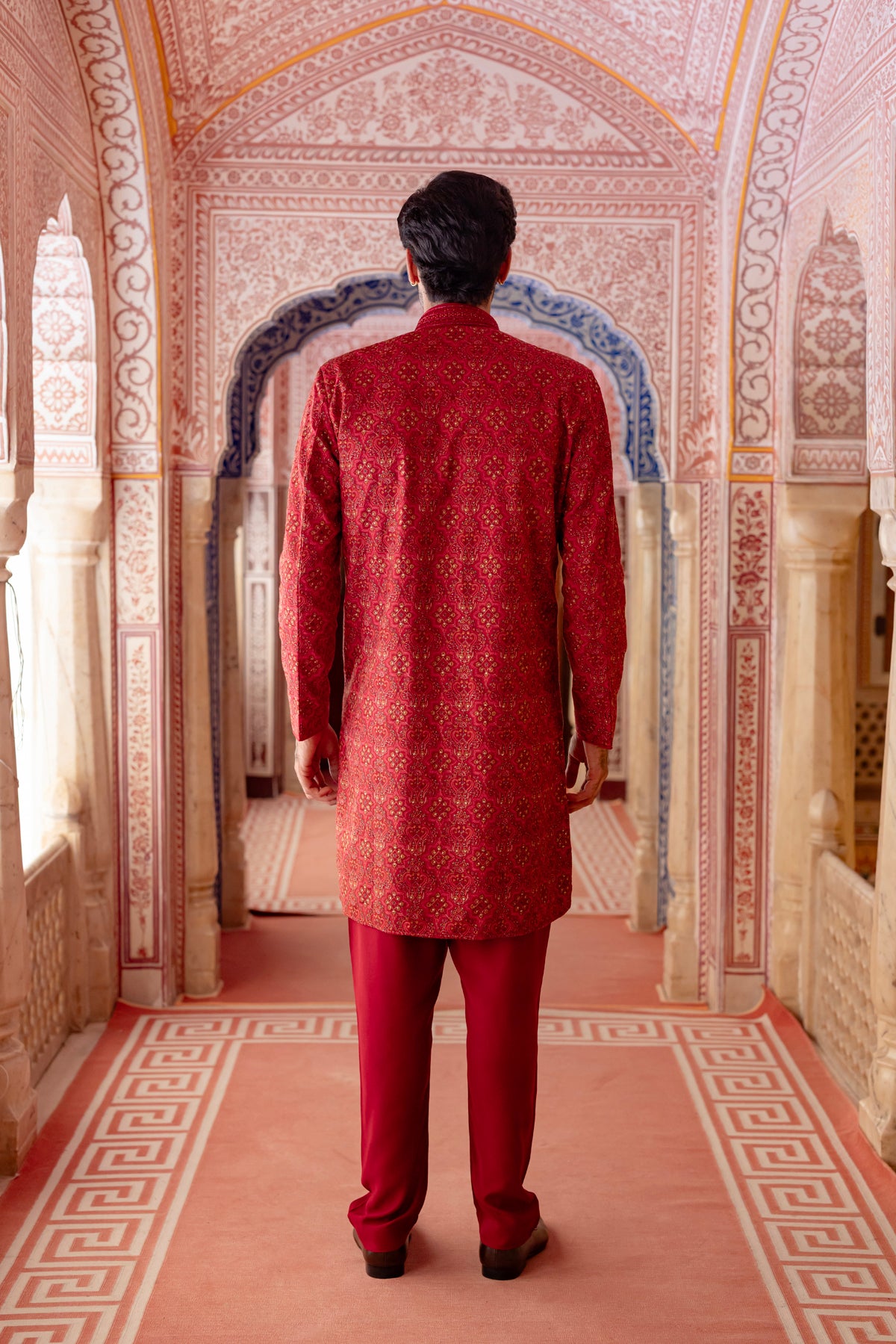 Vermillon Red Kurta Set