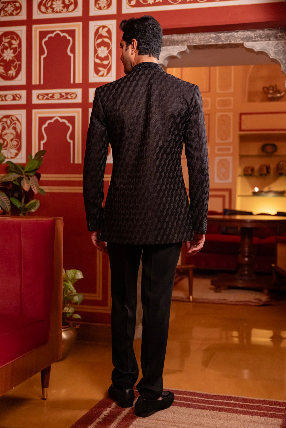 Black Indowestern Jacket Set...