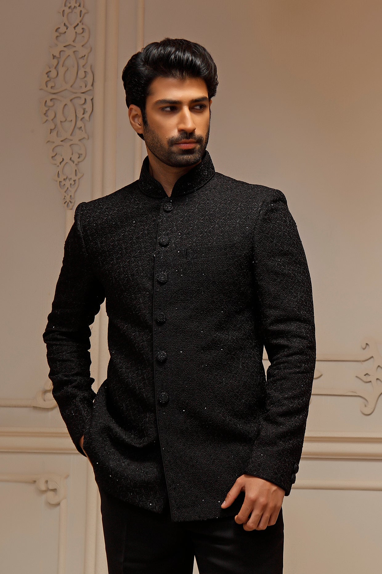 Grey Readymade Mens Kurta Pajama With Jodhpuri Jacket In Art Silk 1089MW08