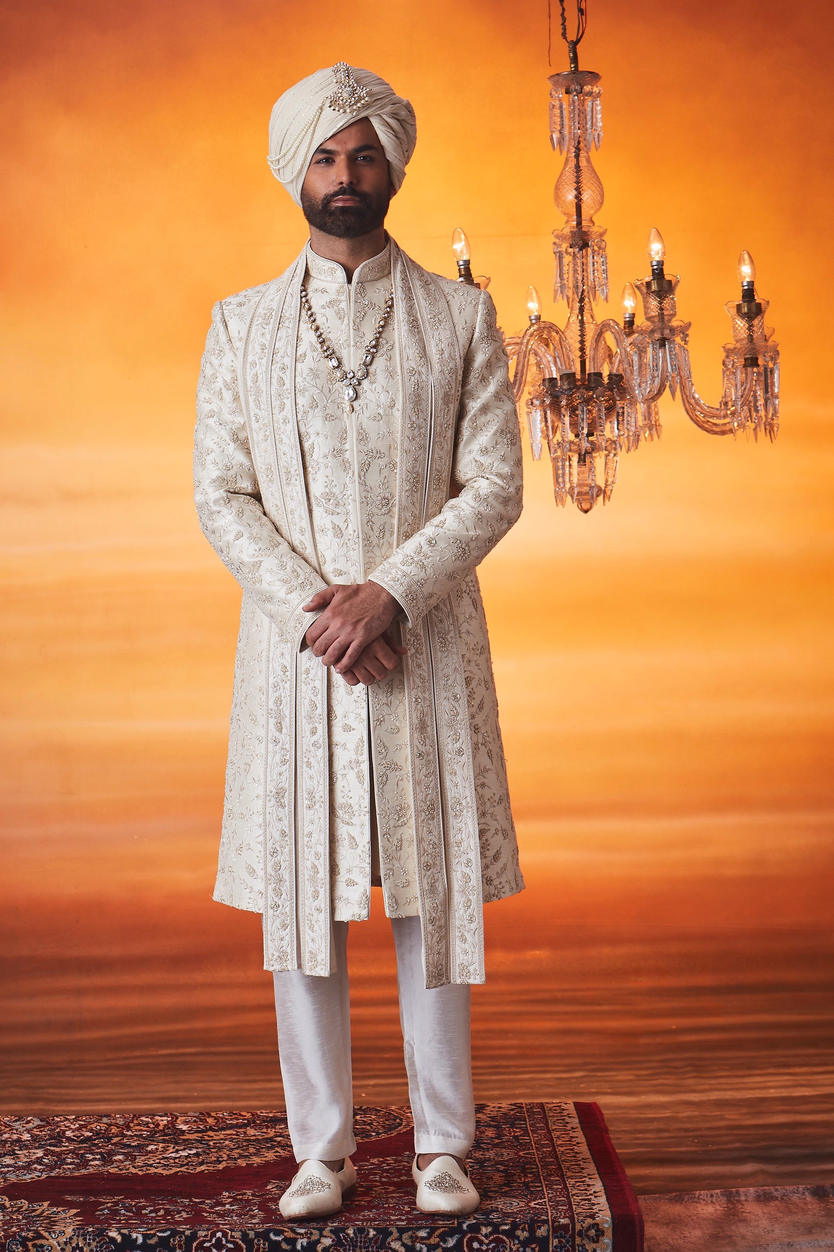 Pearl Sherwani set