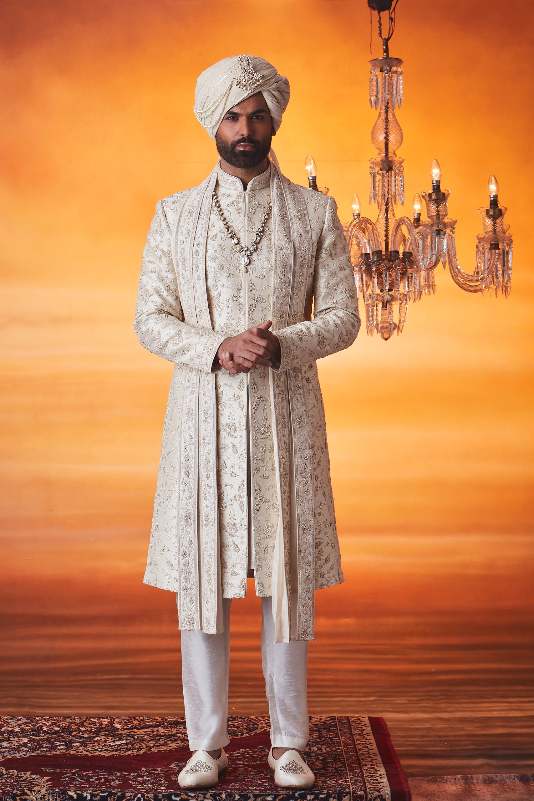 Pearl Sherwani set