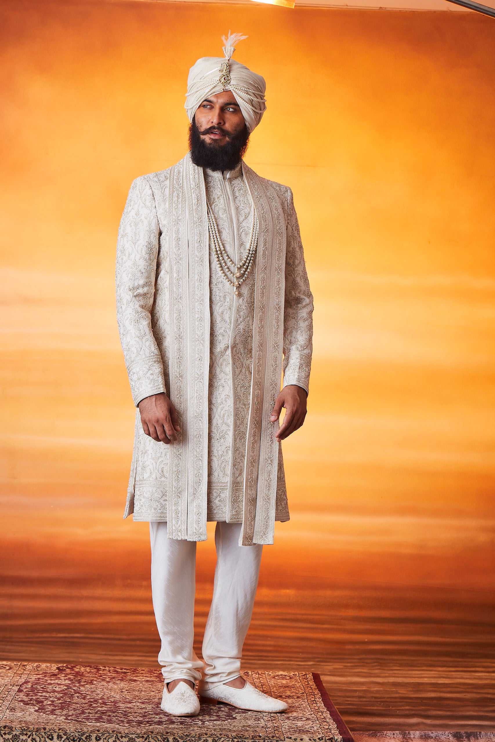 Ivory Sherwani set