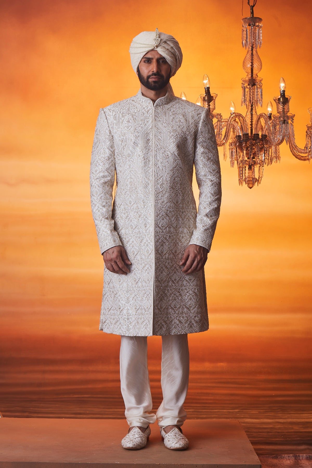 Ivory Sherwani set