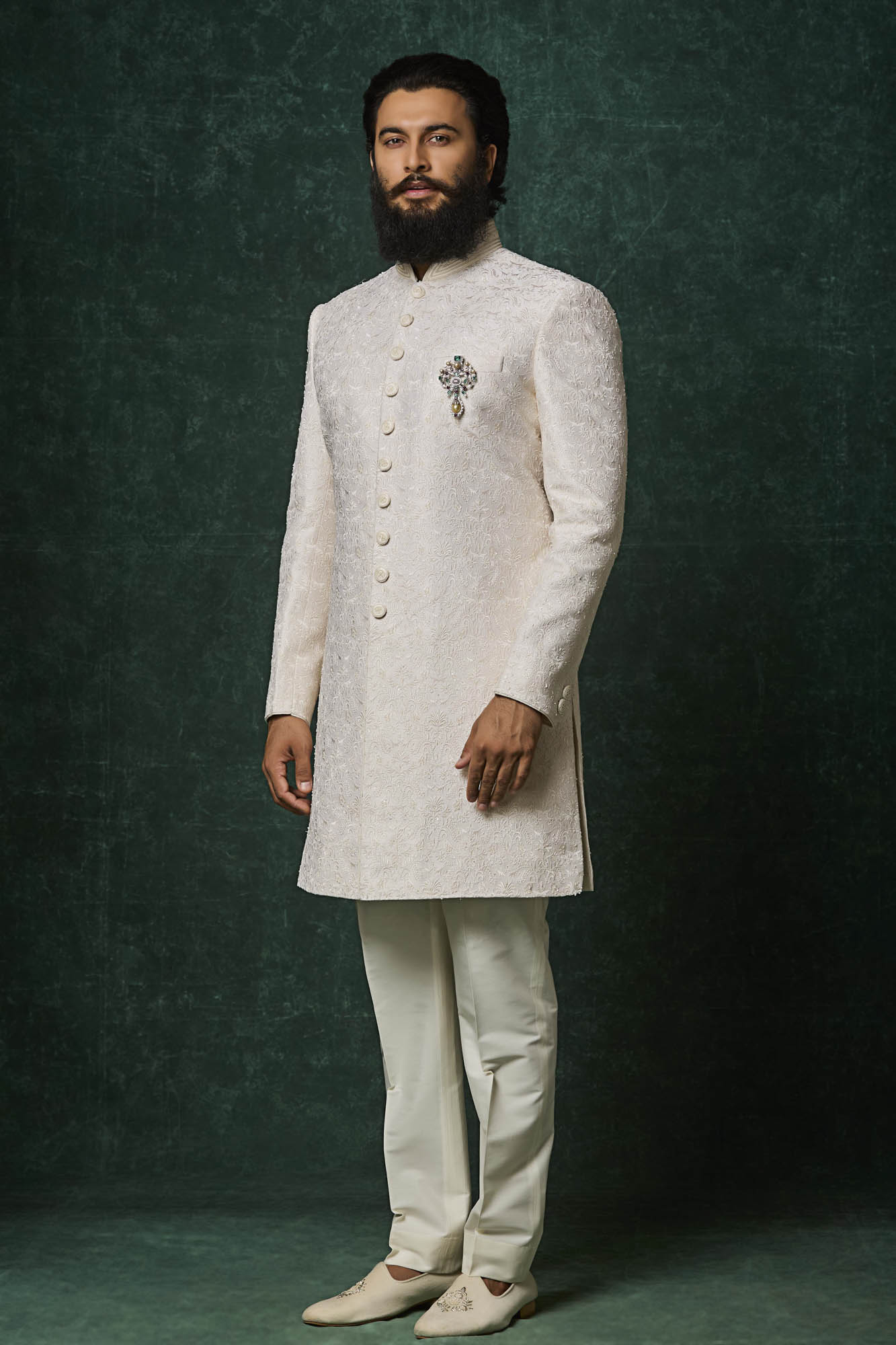 Ivory Sherwani set