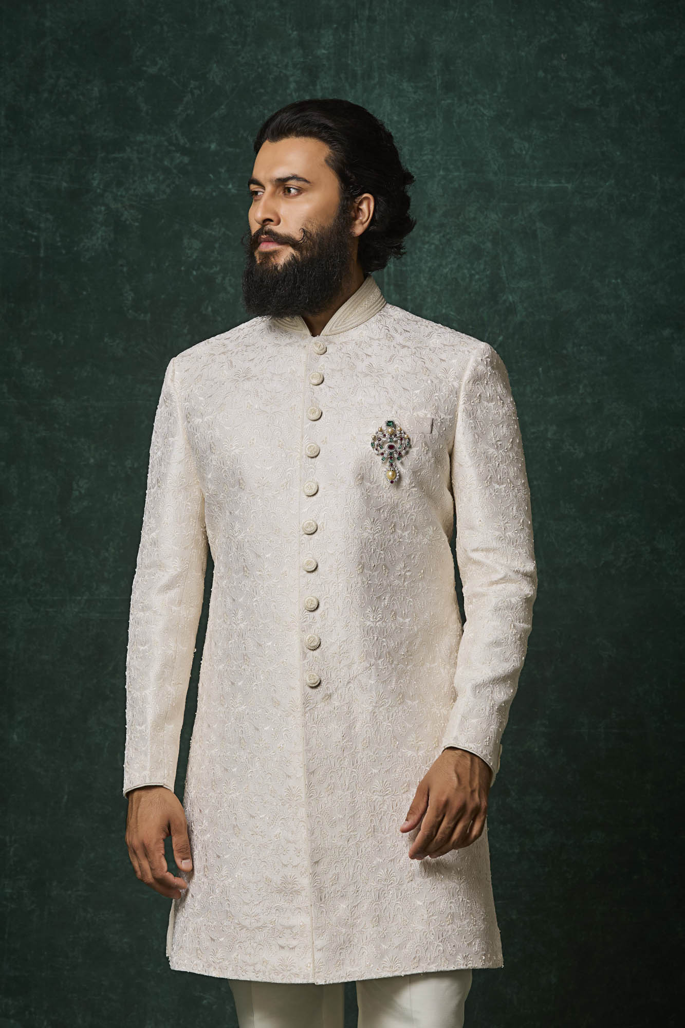 Ivory Sherwani set