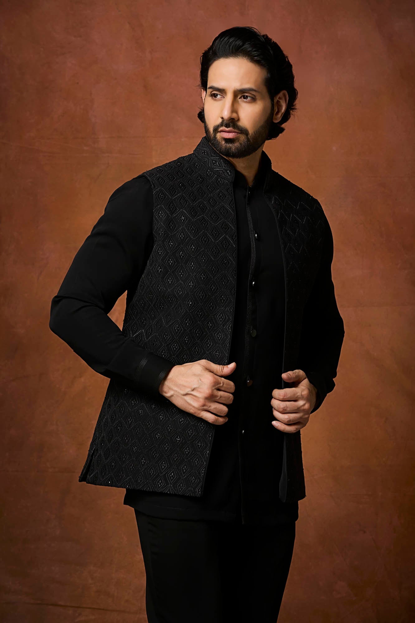 Black waistcoat Set