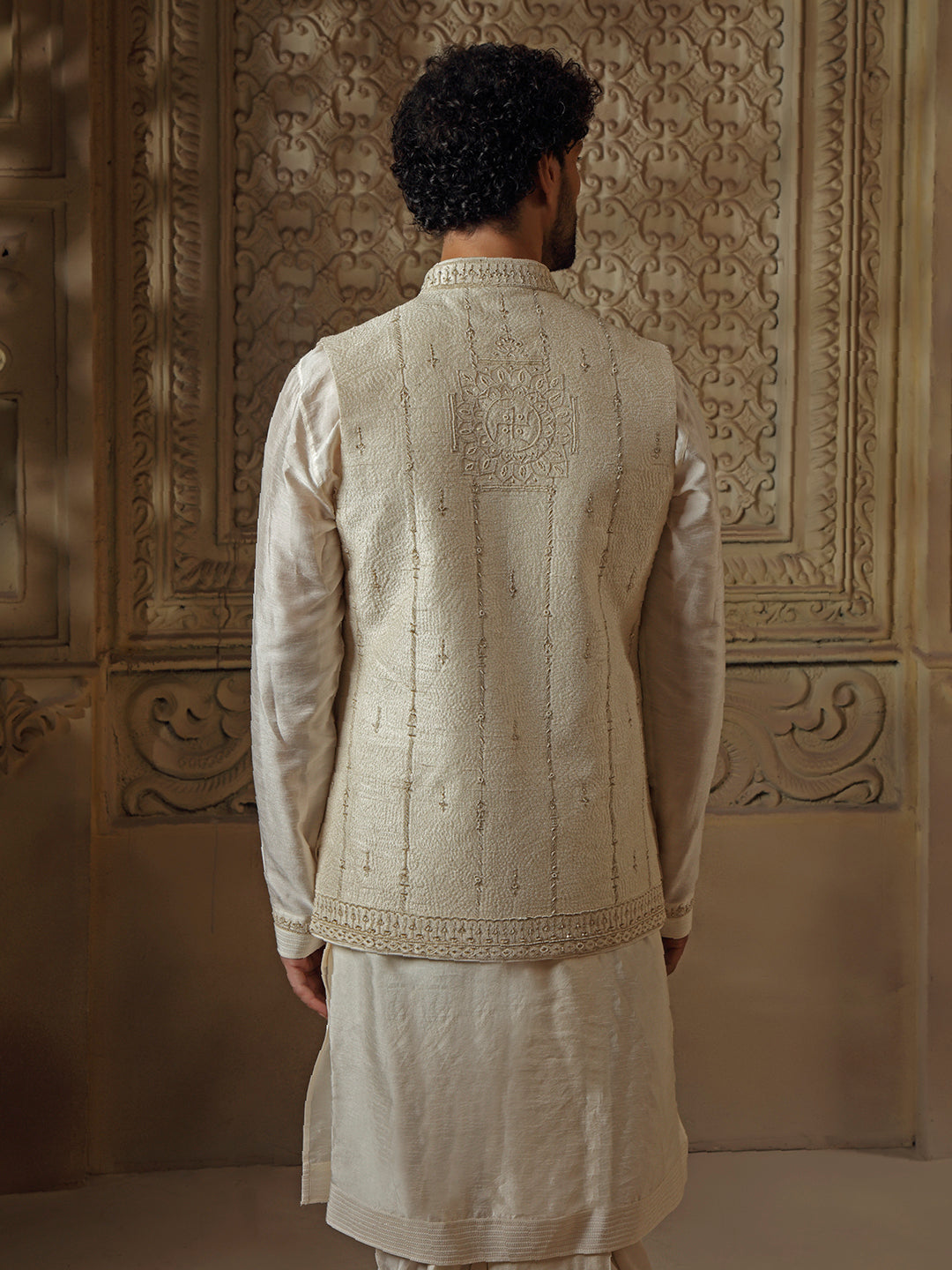 Pearl Raw Silk Bundi Set