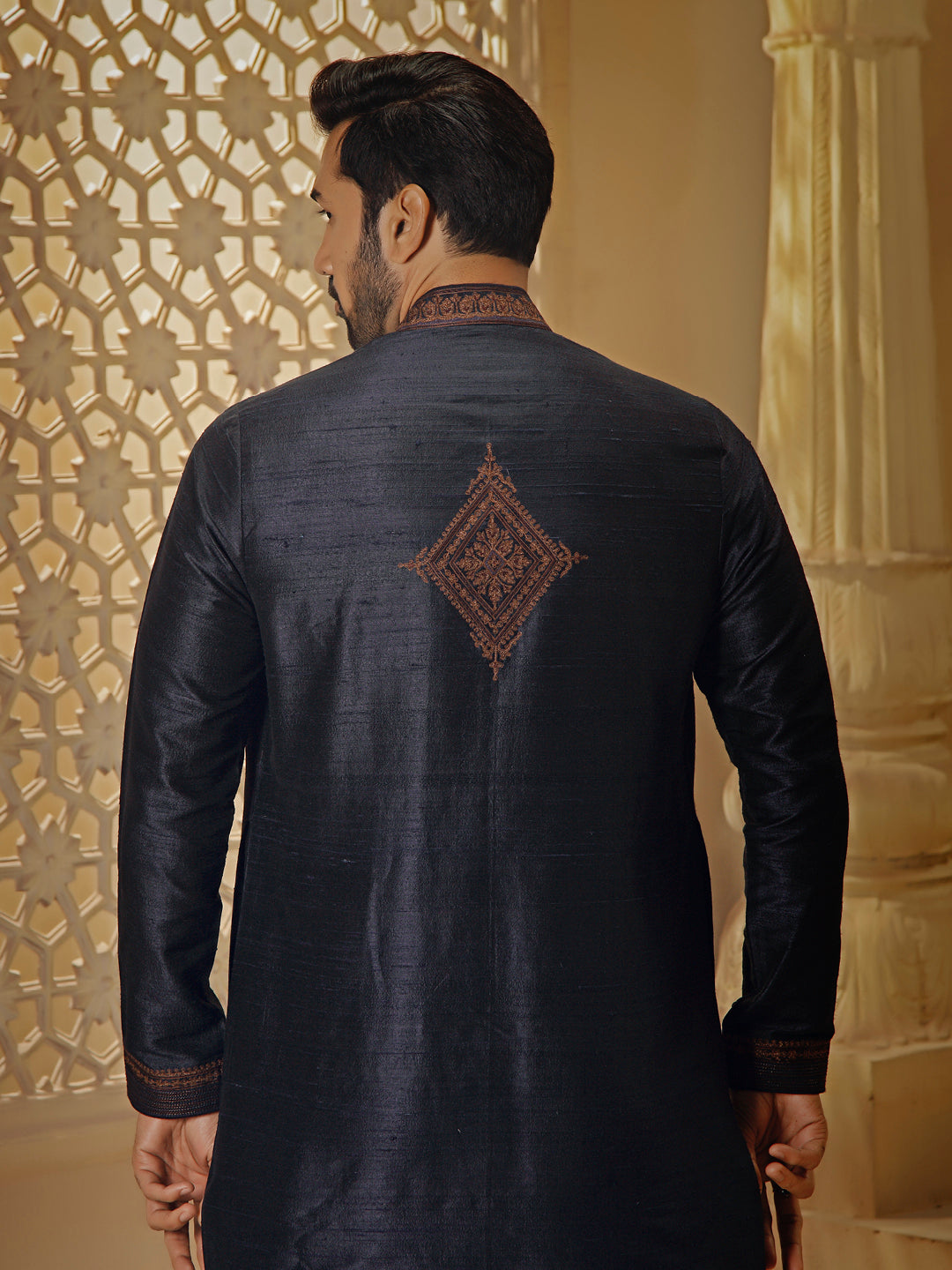 Blue Tilla Embroidery Kurta Set