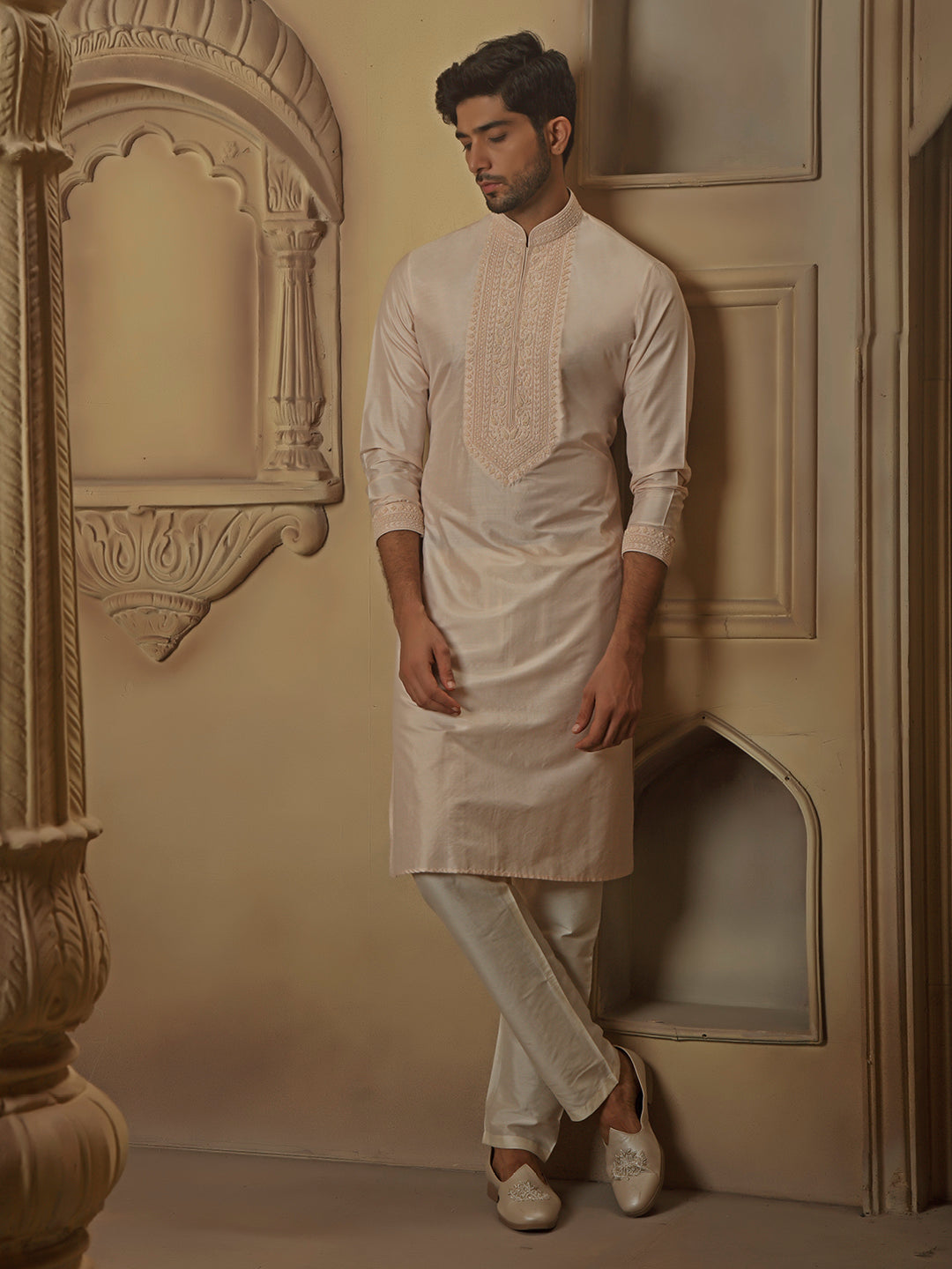 Blush Spun Silk Kurta Set