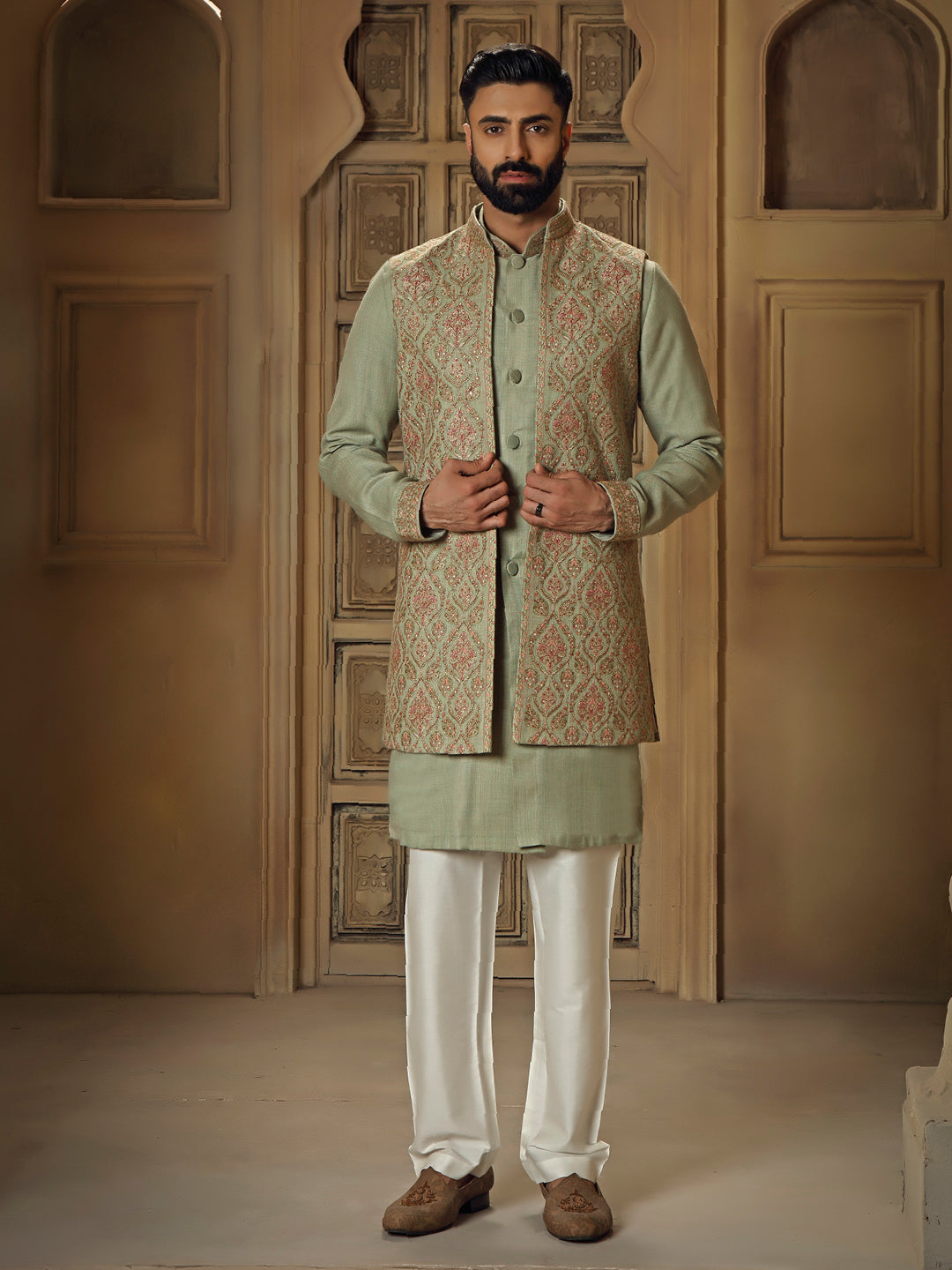 Mint Kashmiri Coaty Set