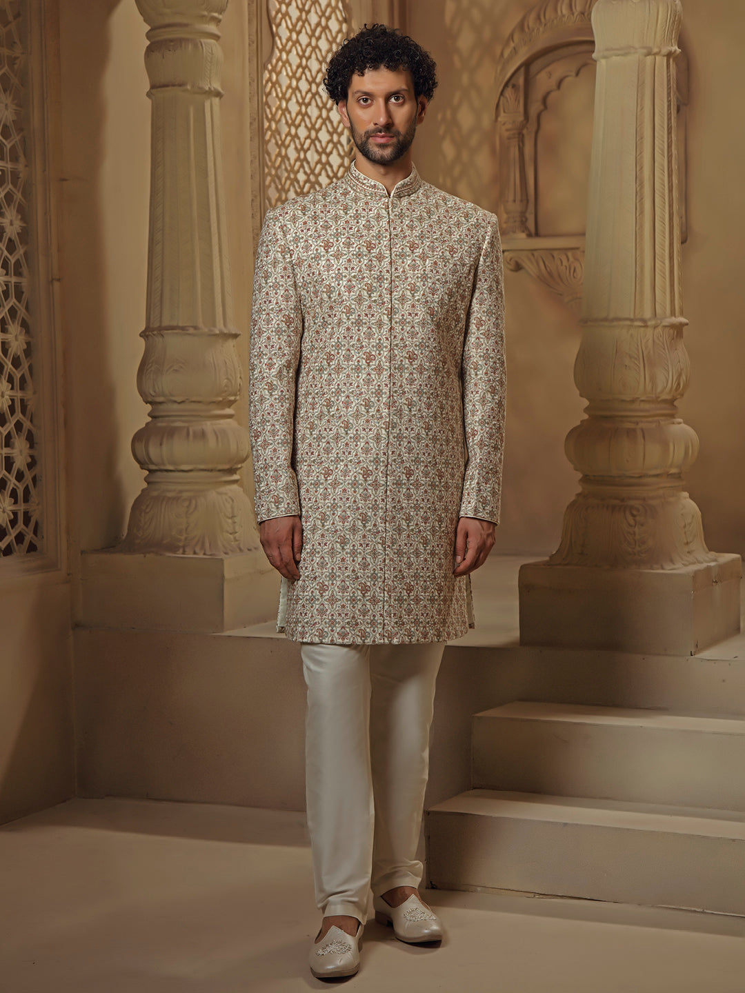 Multicolour Kashmiri Sherwani Set