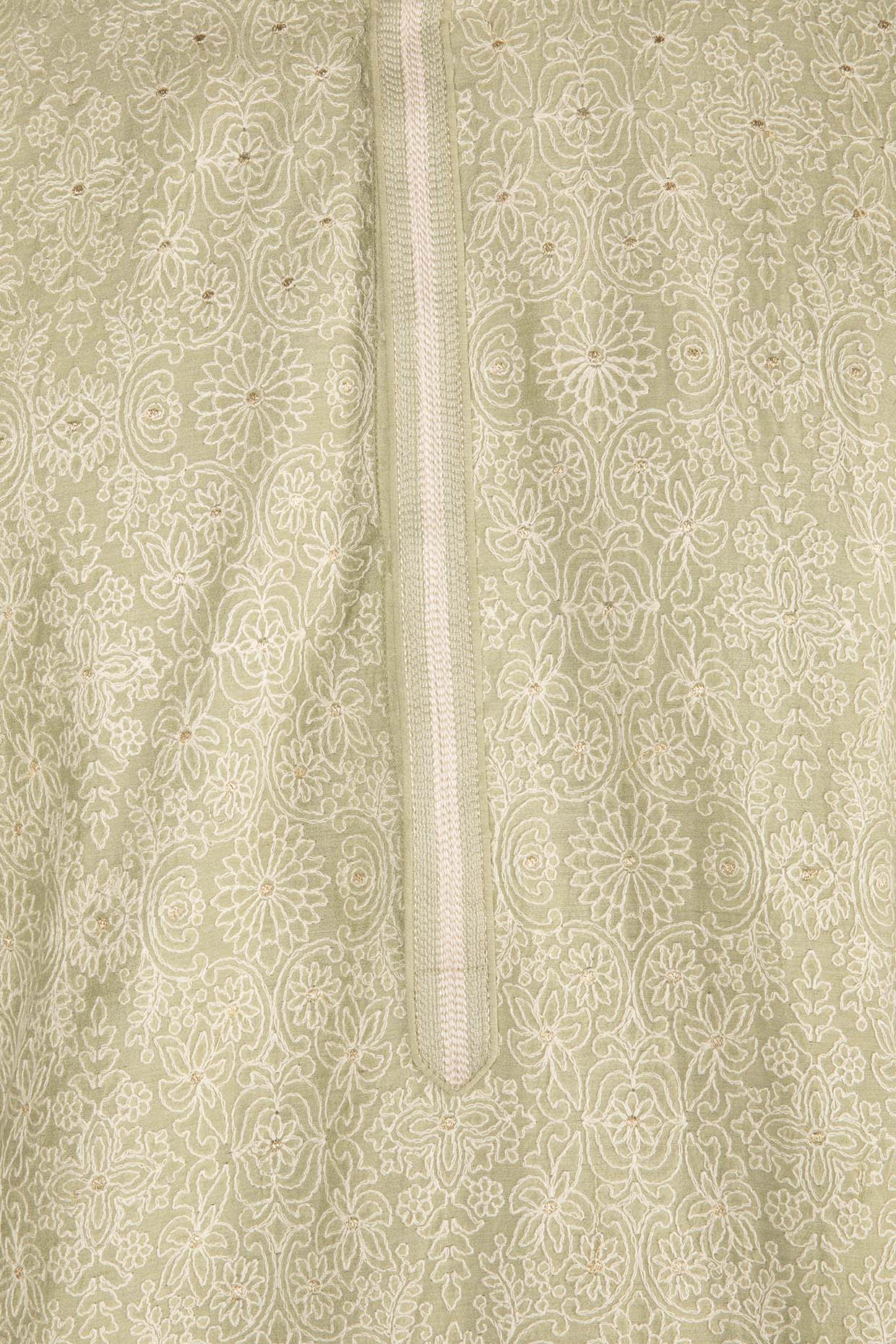 Mint Green Thread Embroidered Kurta Set