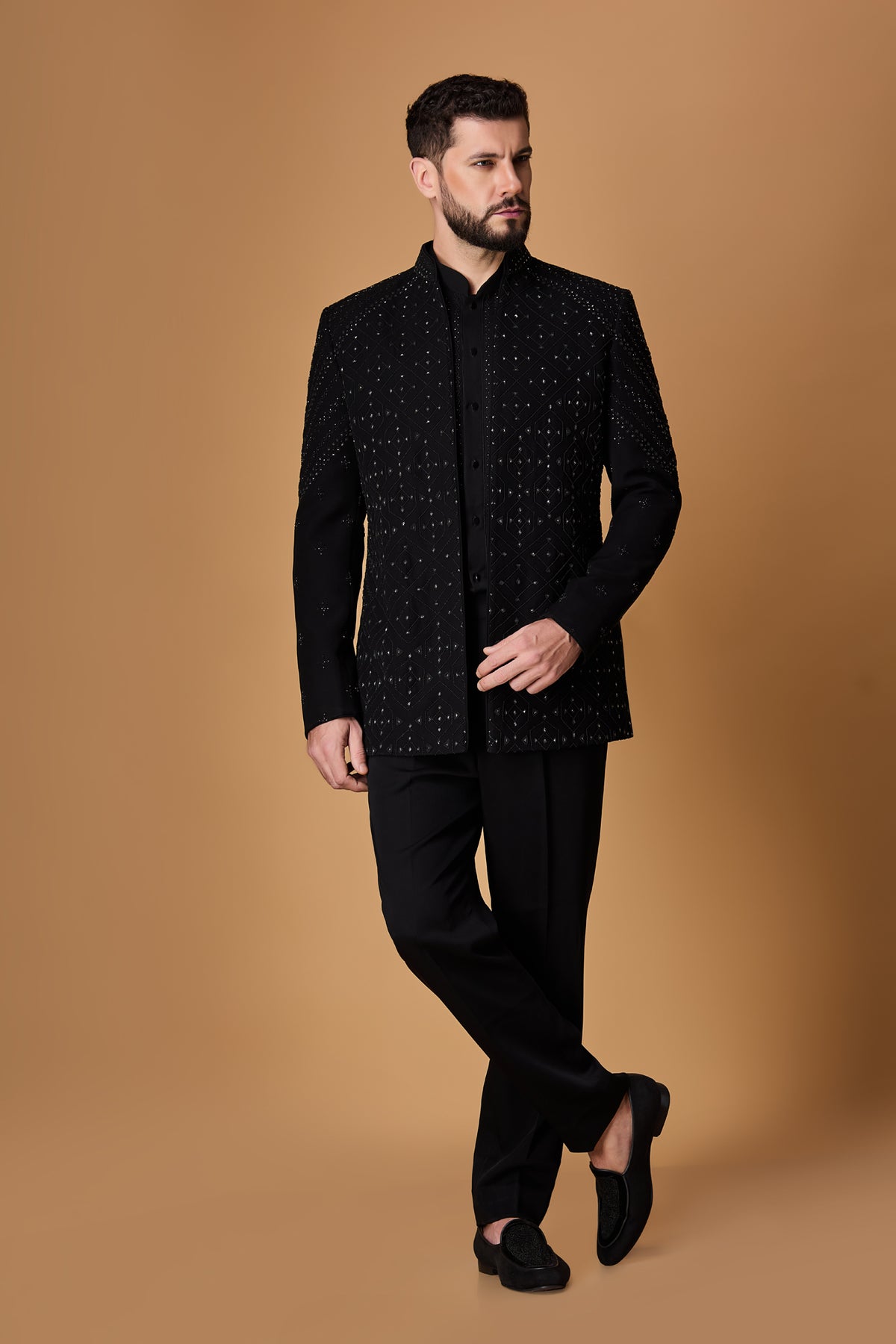Black indowestern set