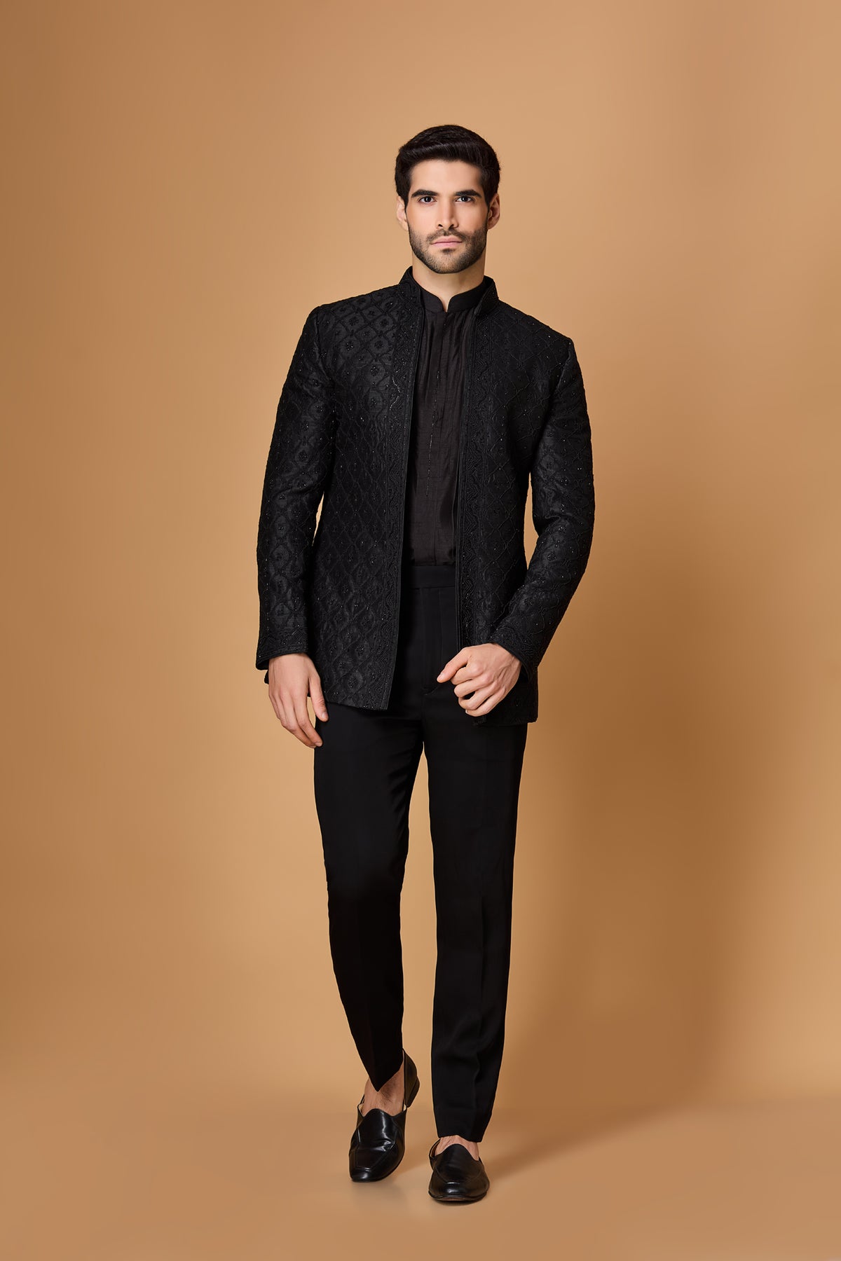 Black Indowestern Set