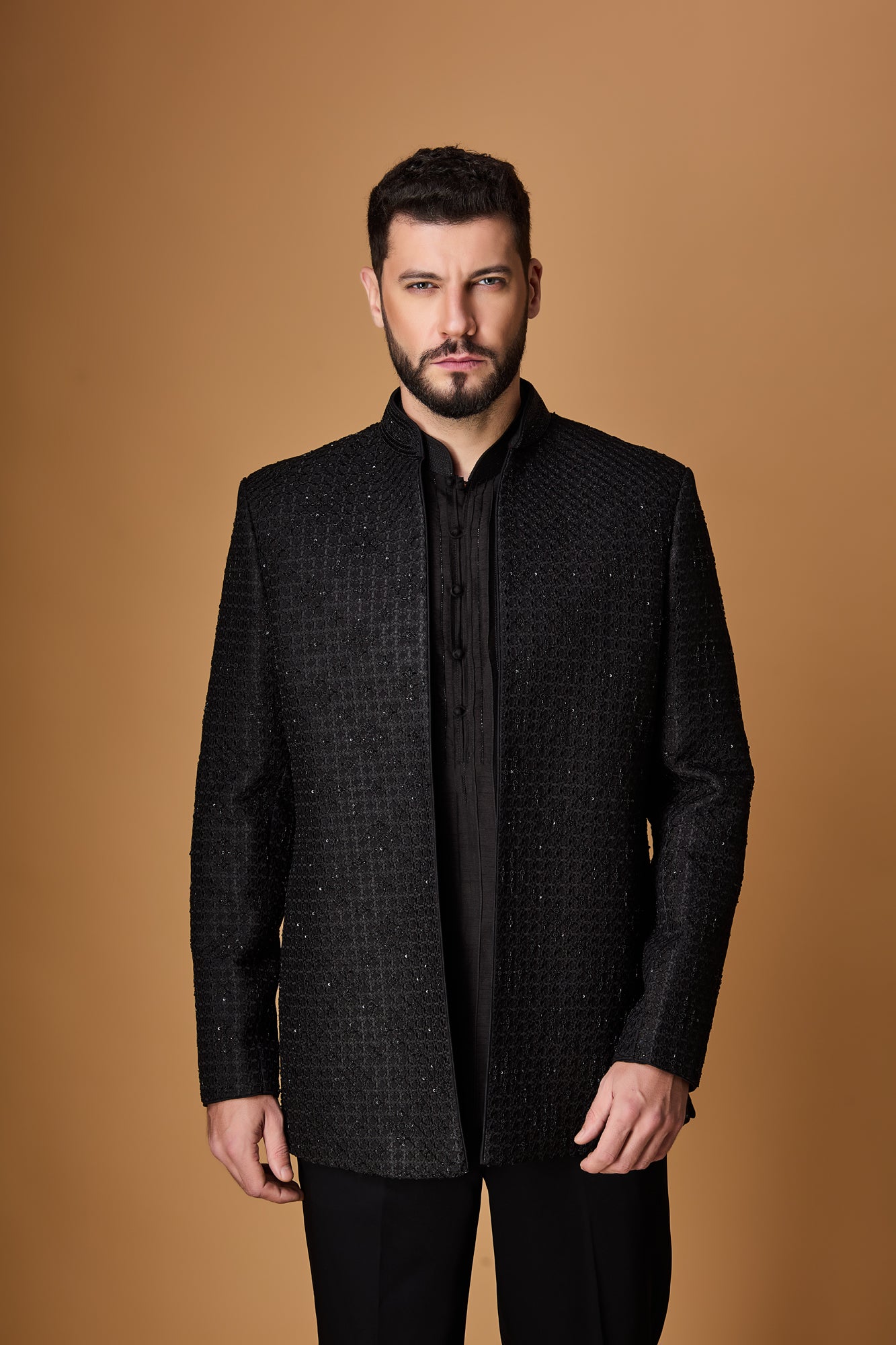 Black Indowestern Set