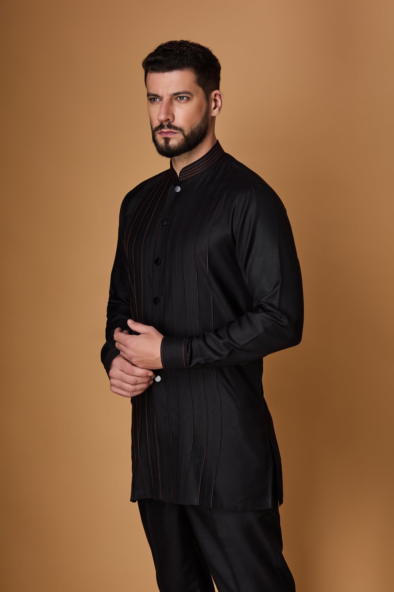Black Indowestern Set