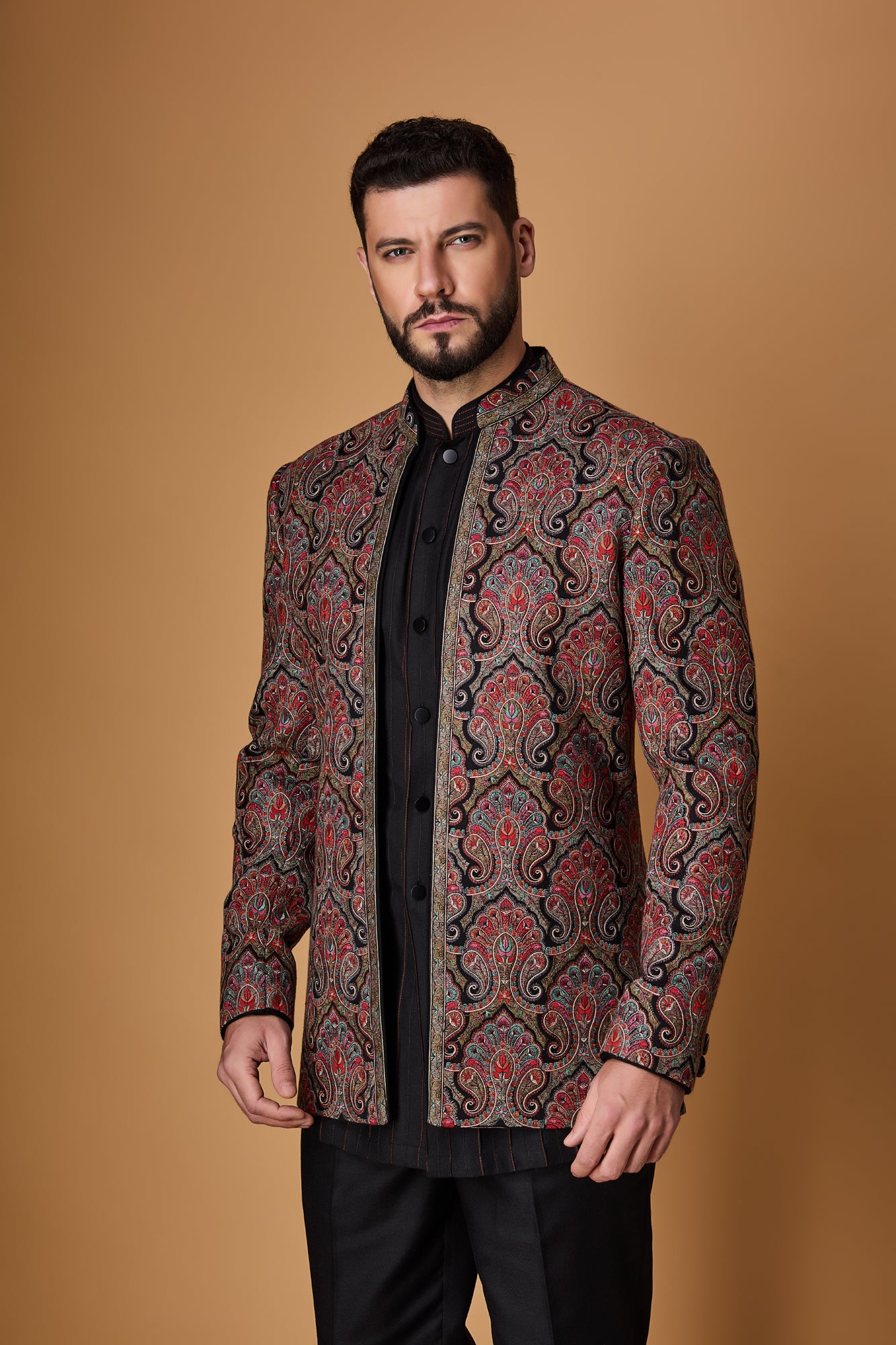 Black Indowestern Set