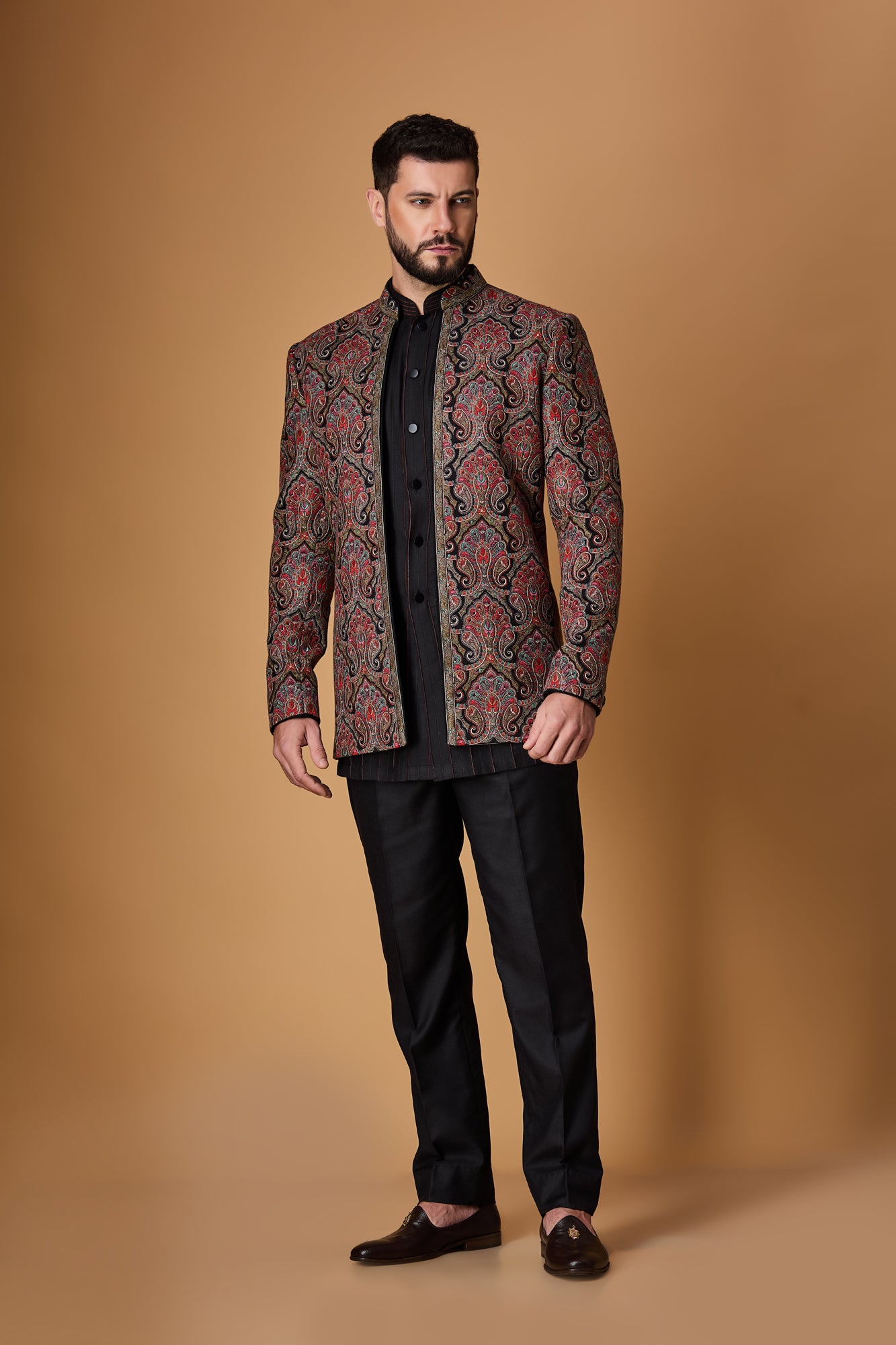 Black Indowestern Set