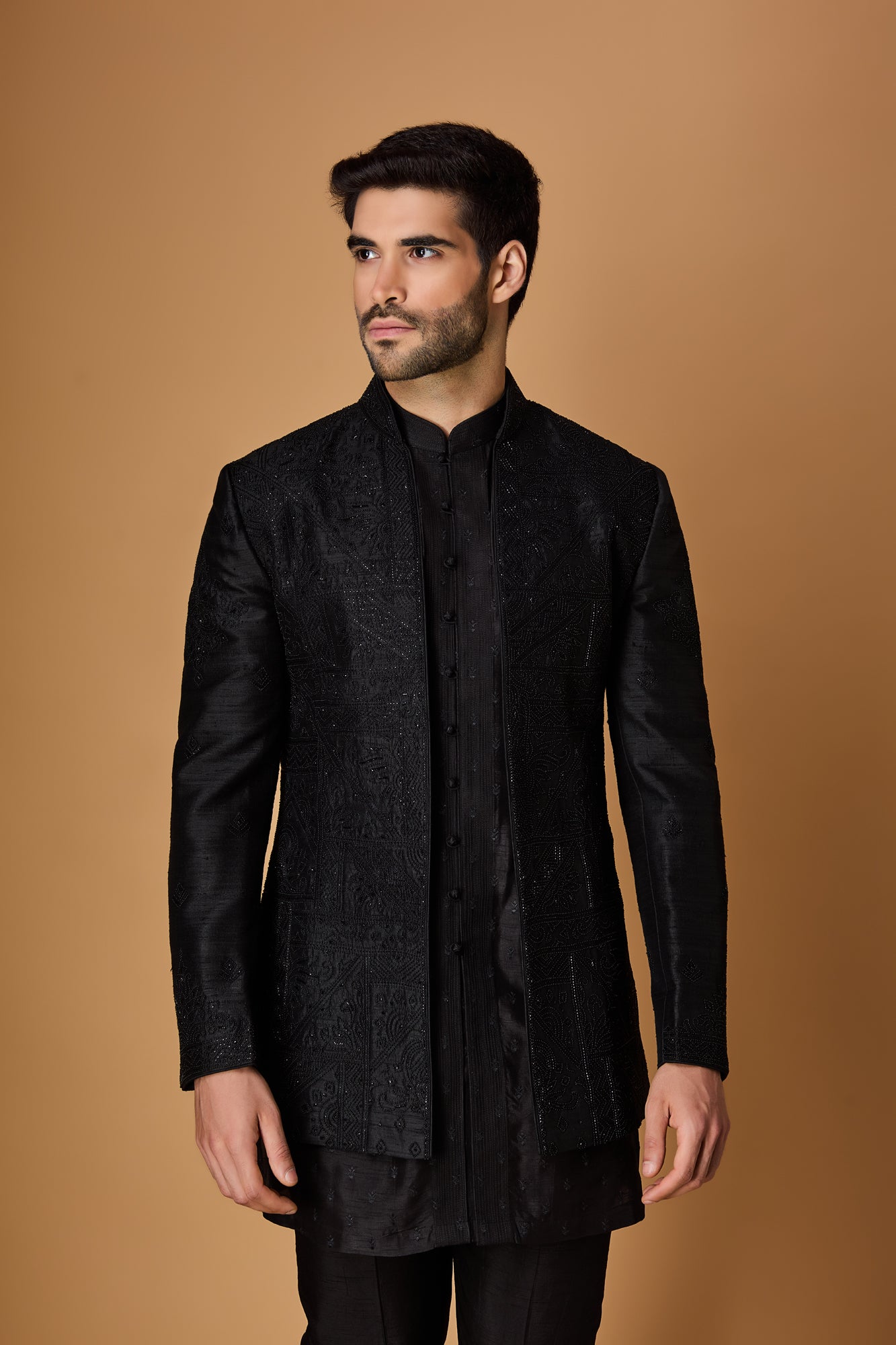 Black Indowestern Set