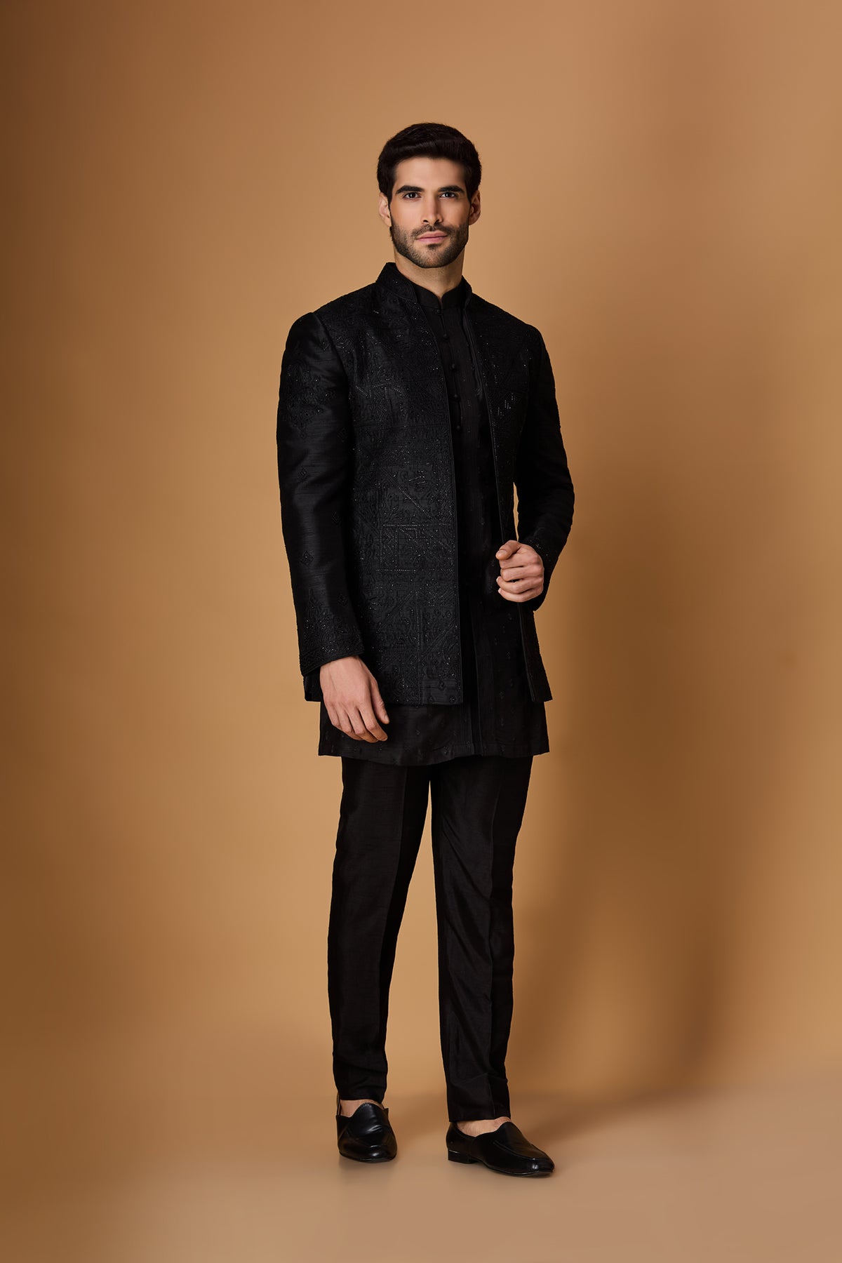Black Indowestern Set