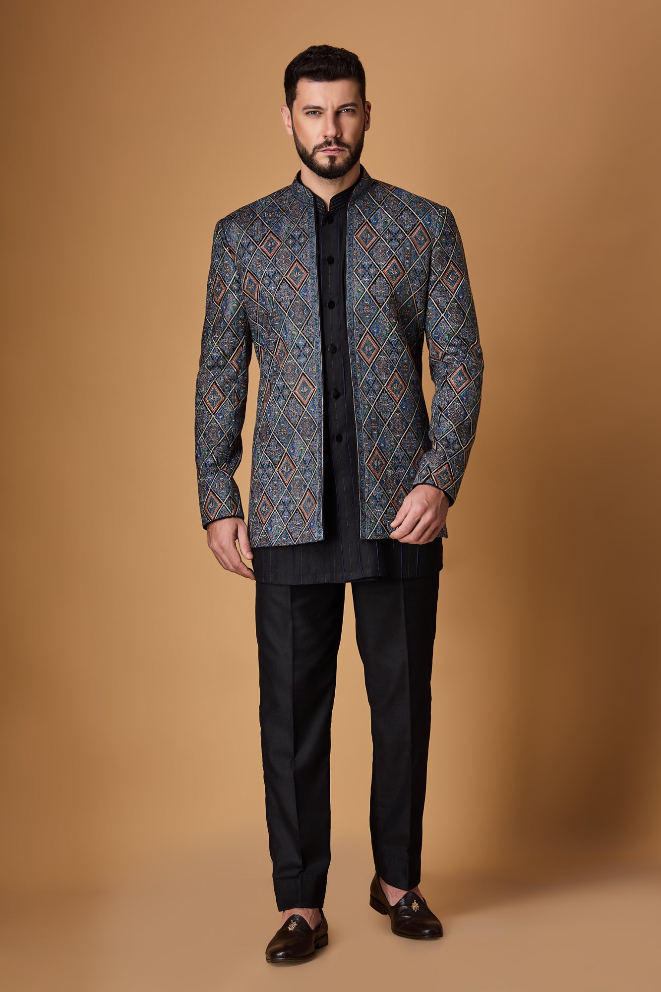 Black Indowestern Set
