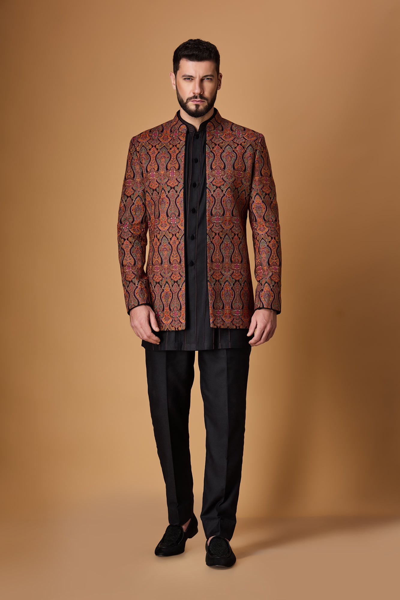 Black Indowestern Set