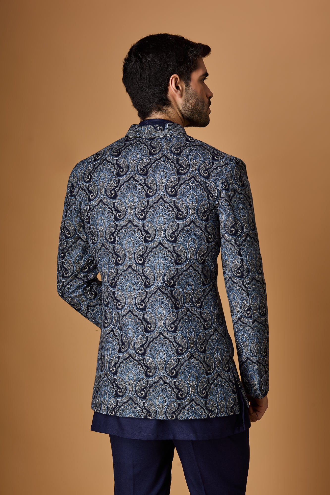 Blue Paschmina Indowestern Set