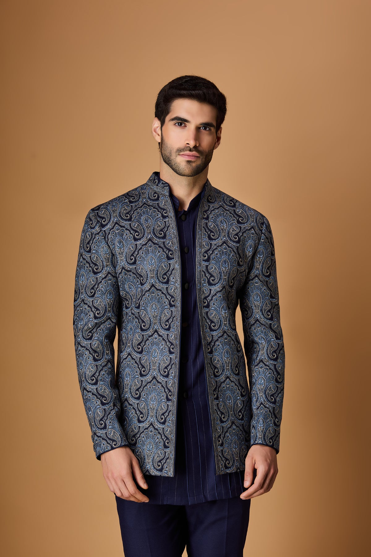Blue Paschmina Indowestern Set