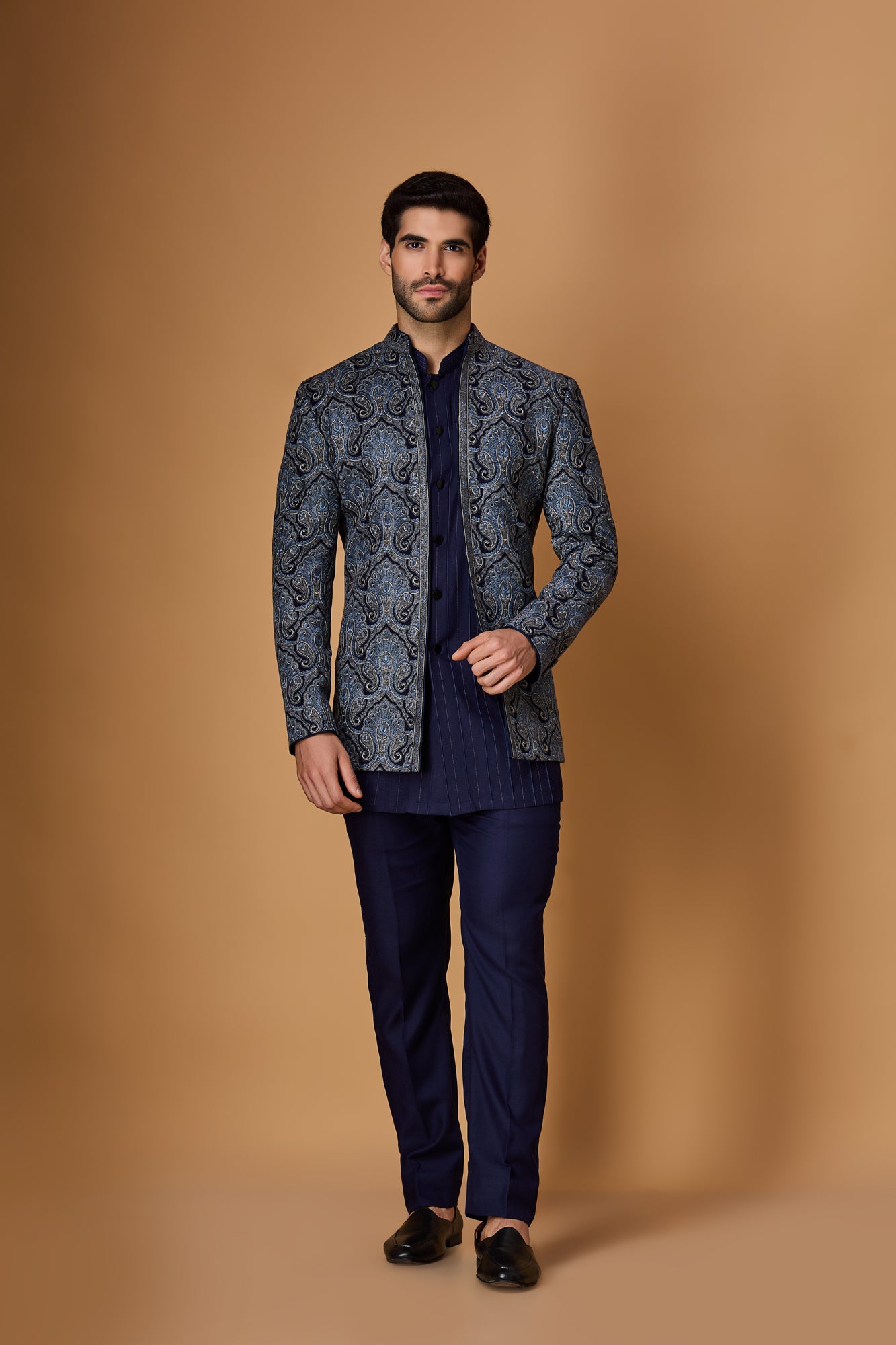 Blue Paschmina Indowestern Set