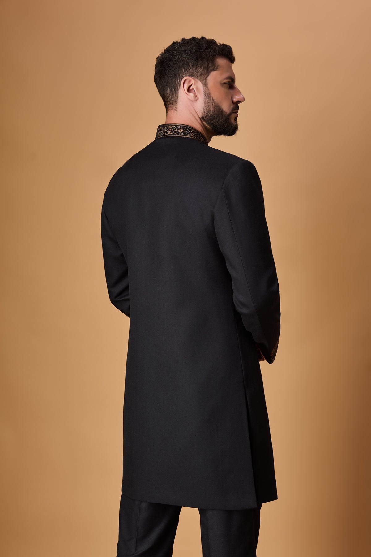 Black Sherwani Set