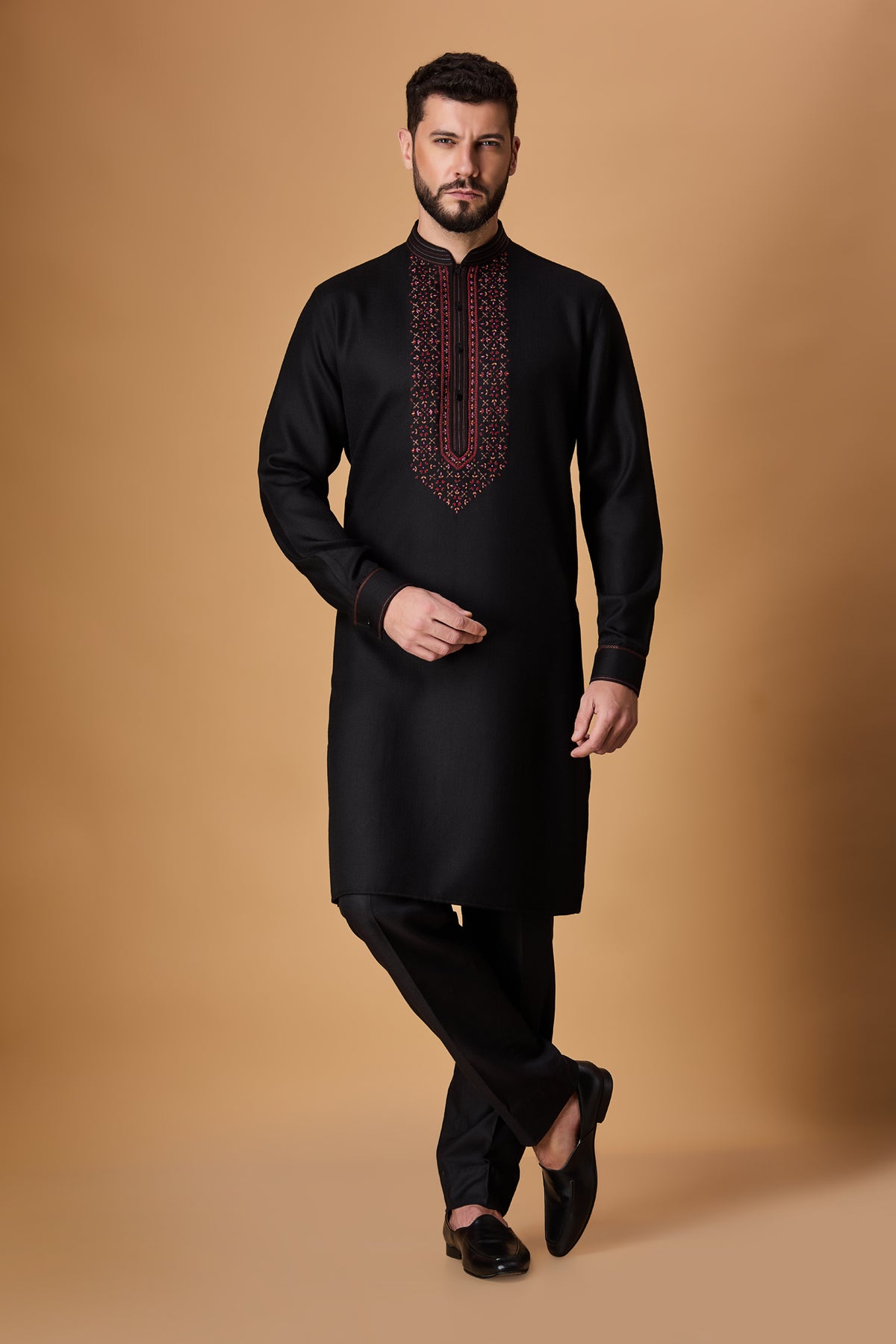 Black Pachmina Kurta Set