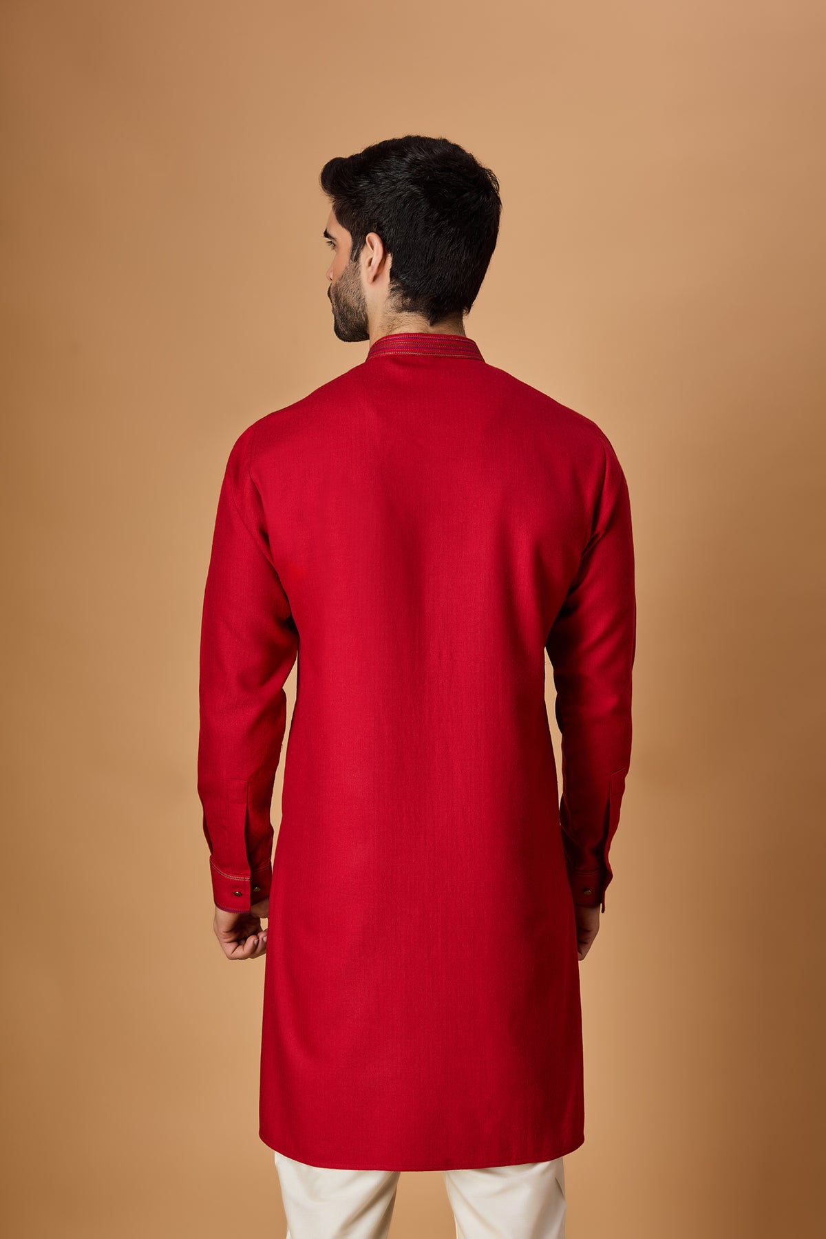 Red Pachmina Kurta Set