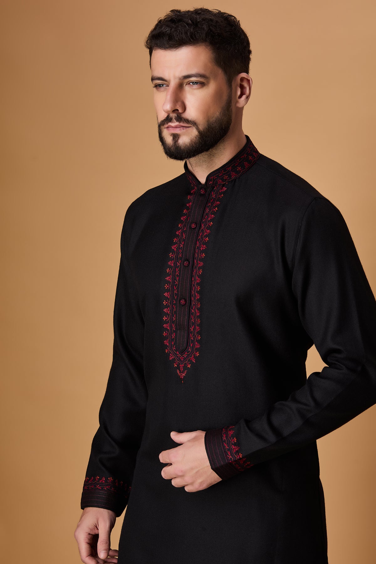 Black Pachmina Bundi Set