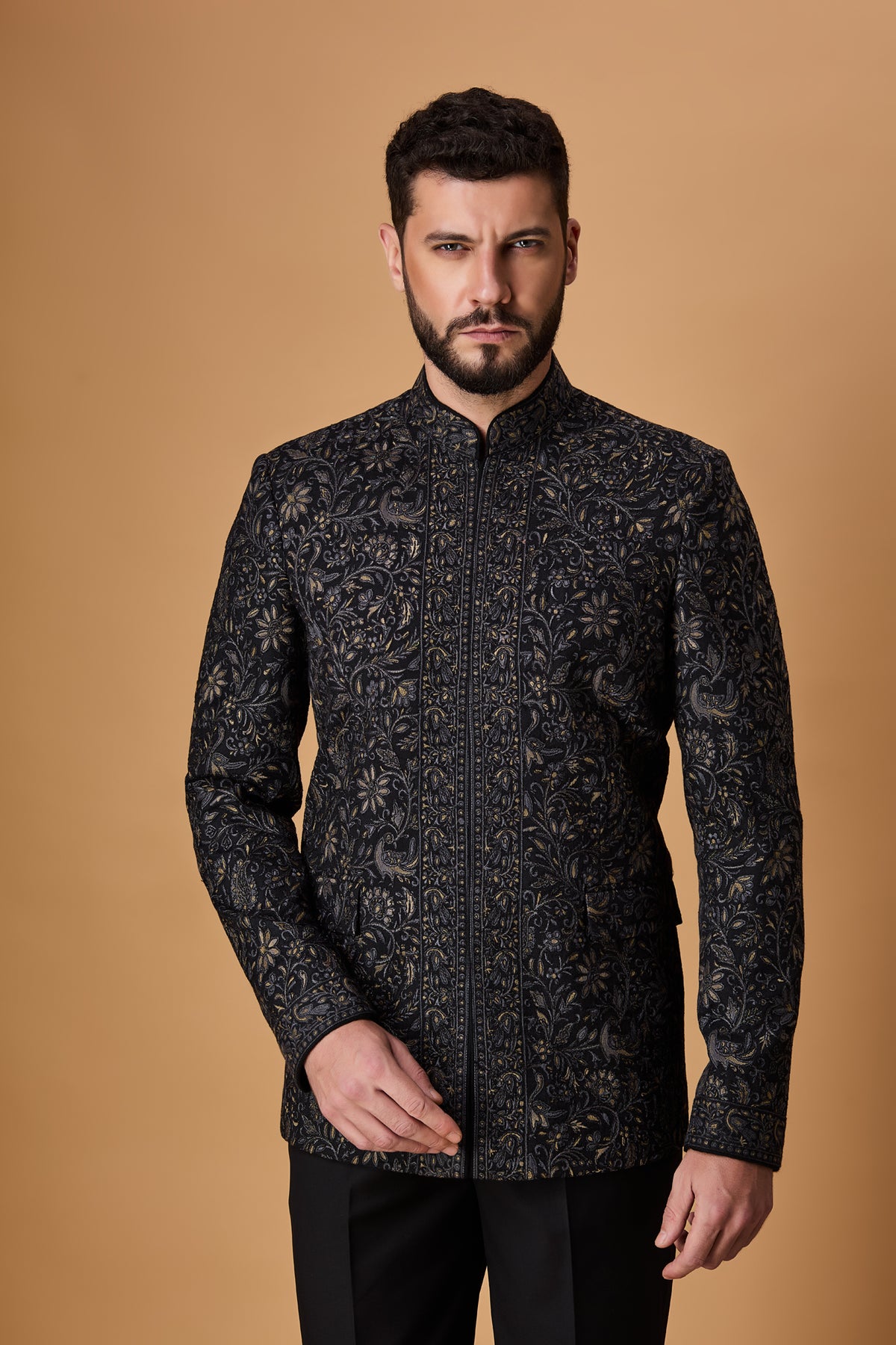 Black Pachmina Jacket Set